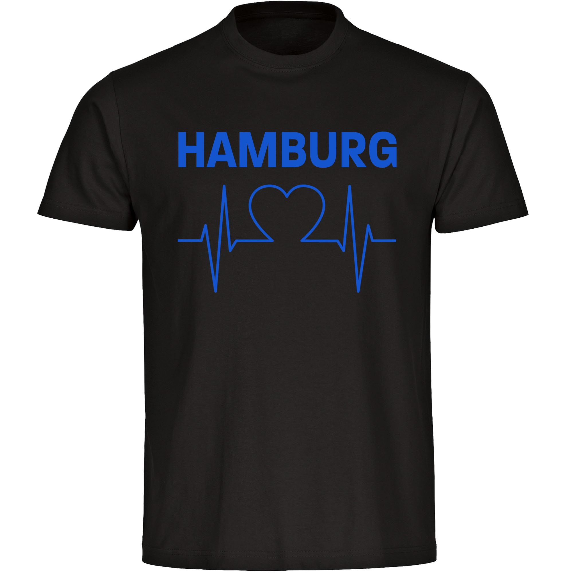 multifanshop Kinder T-Shirt - Hamburg - Herzschlag - Druck blau - Kind 