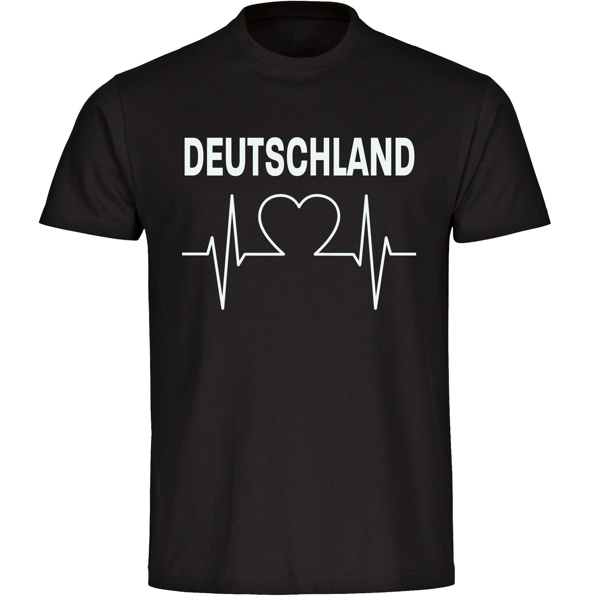 multifanshop Kinder T-Shirt - Deutschland - Herzschlag - Druck wei&szlig; - Kind 
