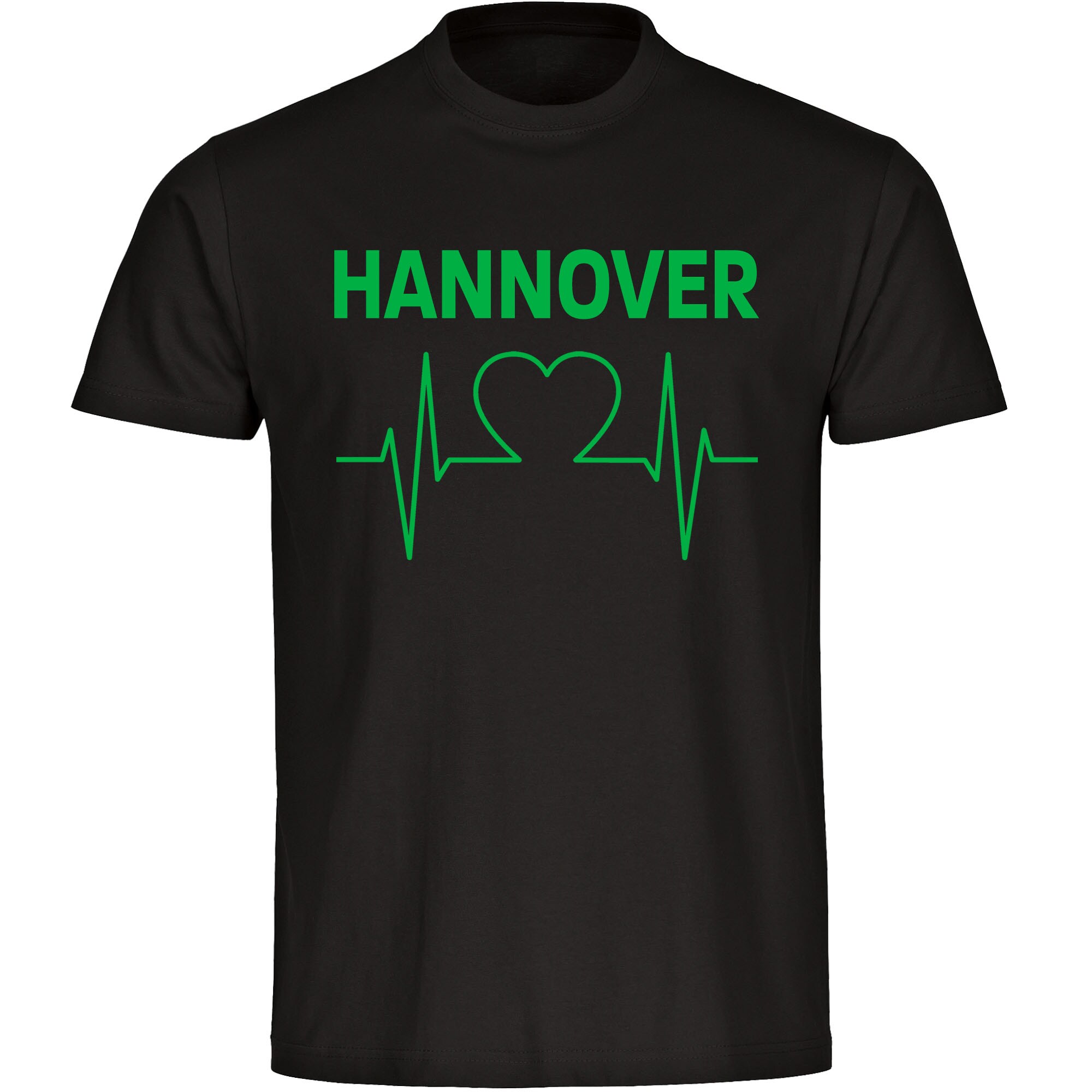 multifanshop Kinder T-Shirt - Hannover - Herzschlag - Druck gr&uuml;n - Kind 