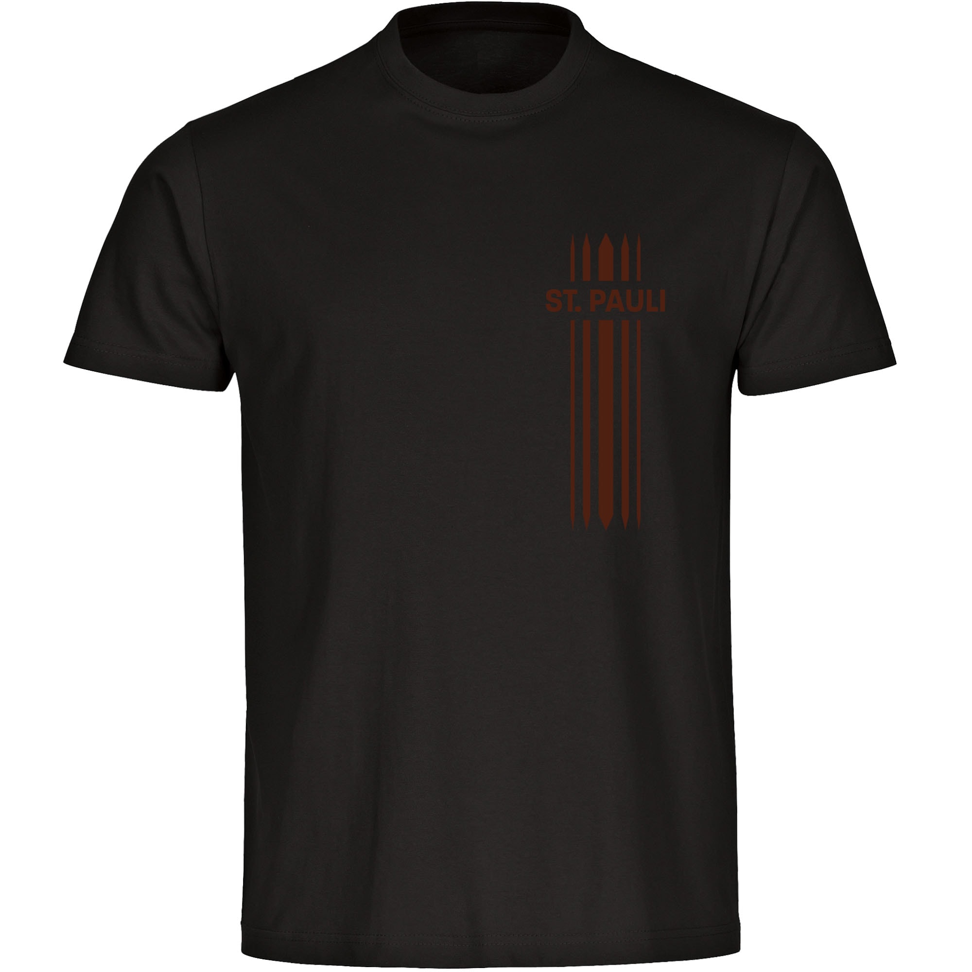 multifanshop Kinder T-Shirt - St. Pauli - Streifen - Druck braun - Kind 