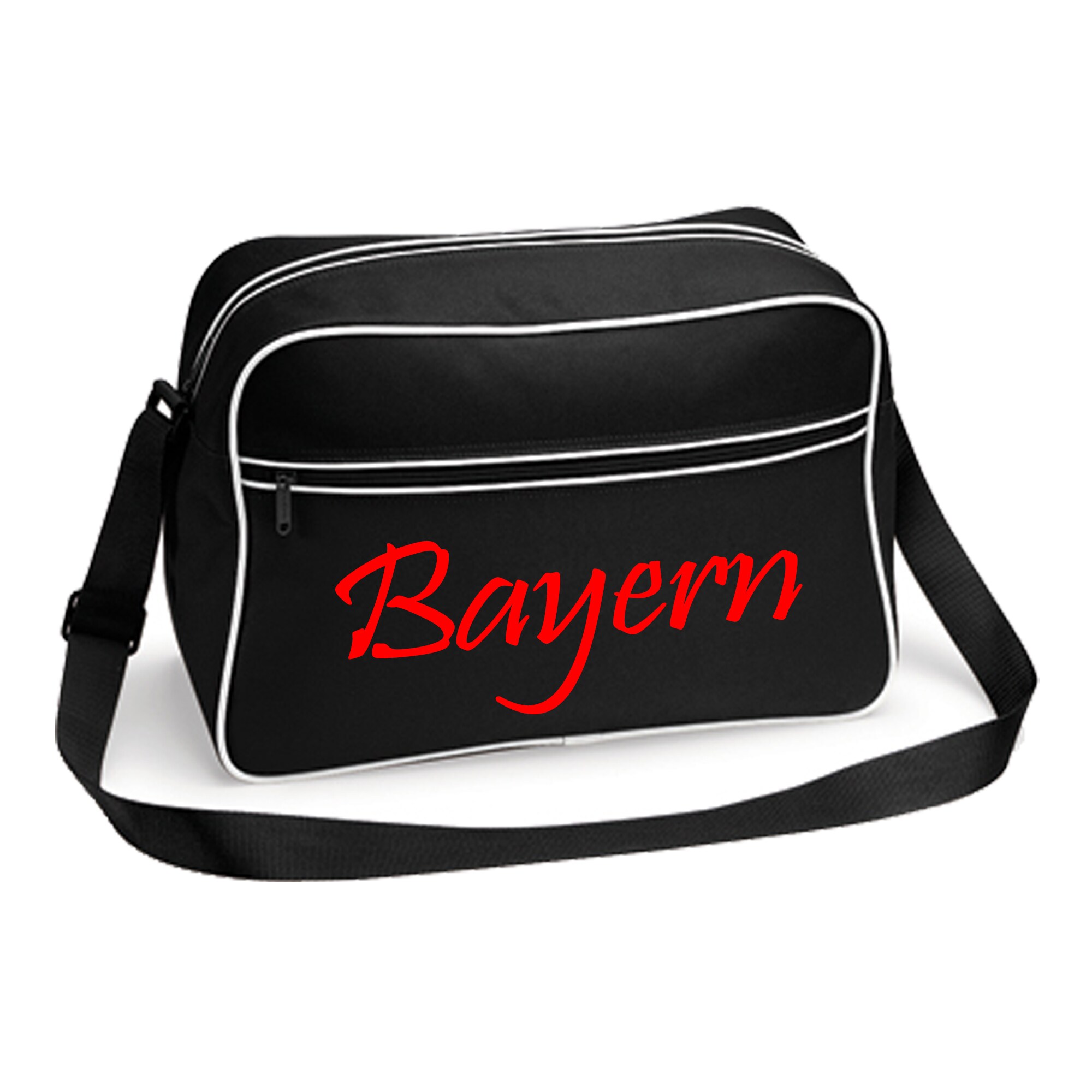 multifanshop Retrotasche - Bayern - Schriftzug - Druck rot - Tasche 