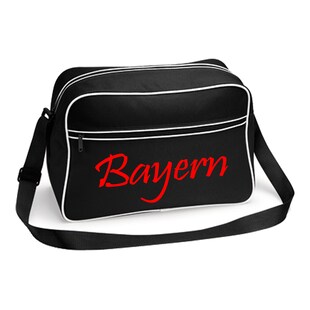 multifanshop Retrotasche - Bayern - Schriftzug - Druck rot - Tasche 