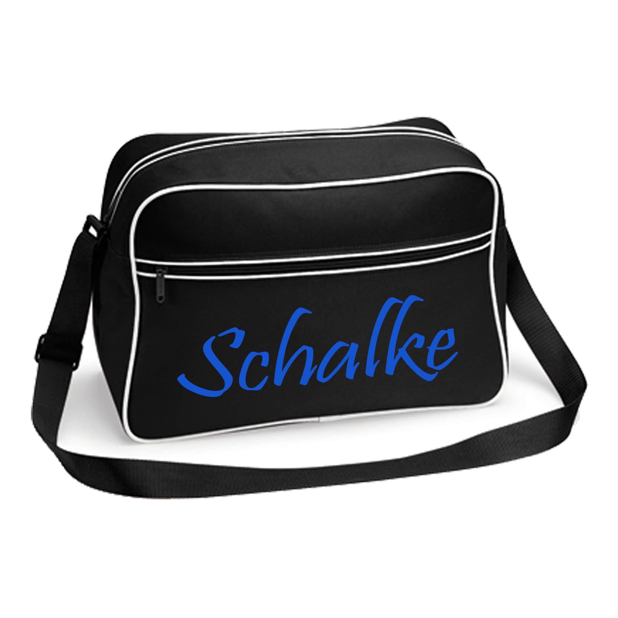 multifanshop Retrotasche - Schalke - Schriftzug - Druck blau - Tasche 