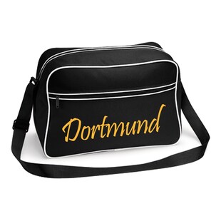 multifanshop Retrotasche - Dortmund - Schriftzug - Druck gelb - Tasche 