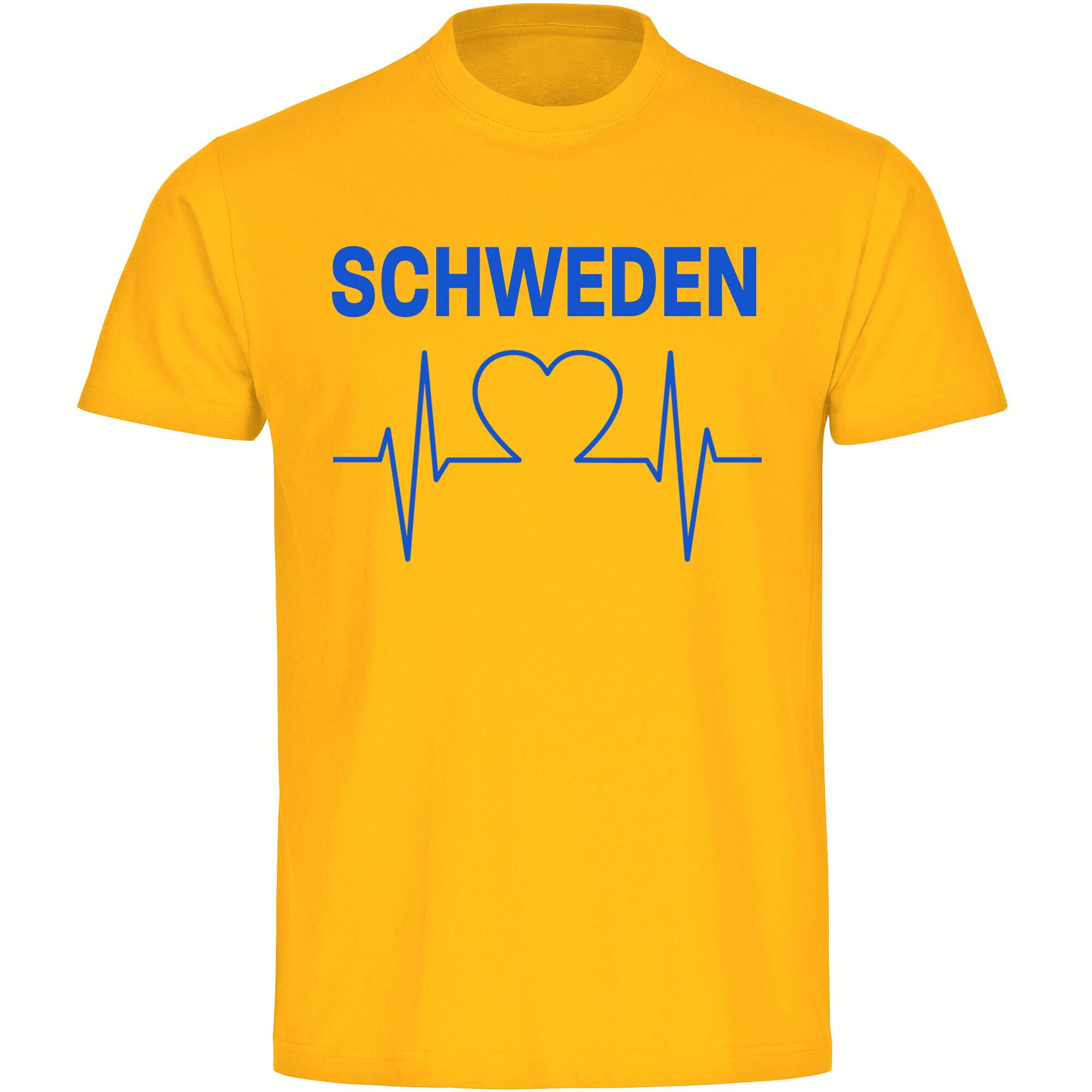 multifanshop Herren T-Shirt - Schweden - Herzschlag - Druck blau - M&auml;nner 