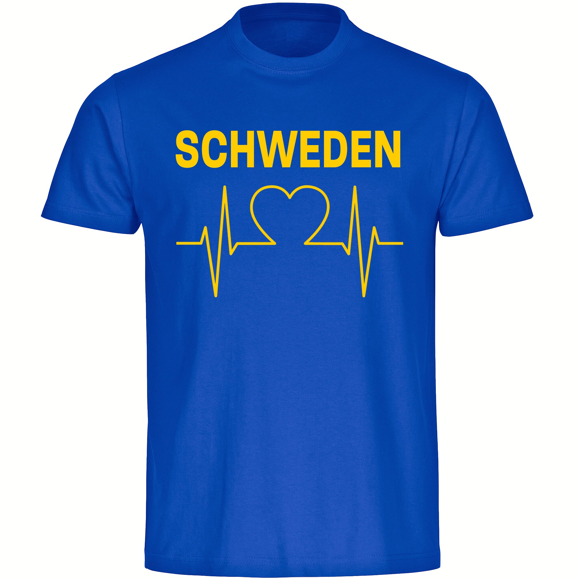 multifanshop Kinder T-Shirt - Schweden - Herzschlag - Druck gelb - Kind 