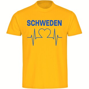 multifanshop Kinder T-Shirt - Schweden - Herzschlag - Druck blau - Kind 
