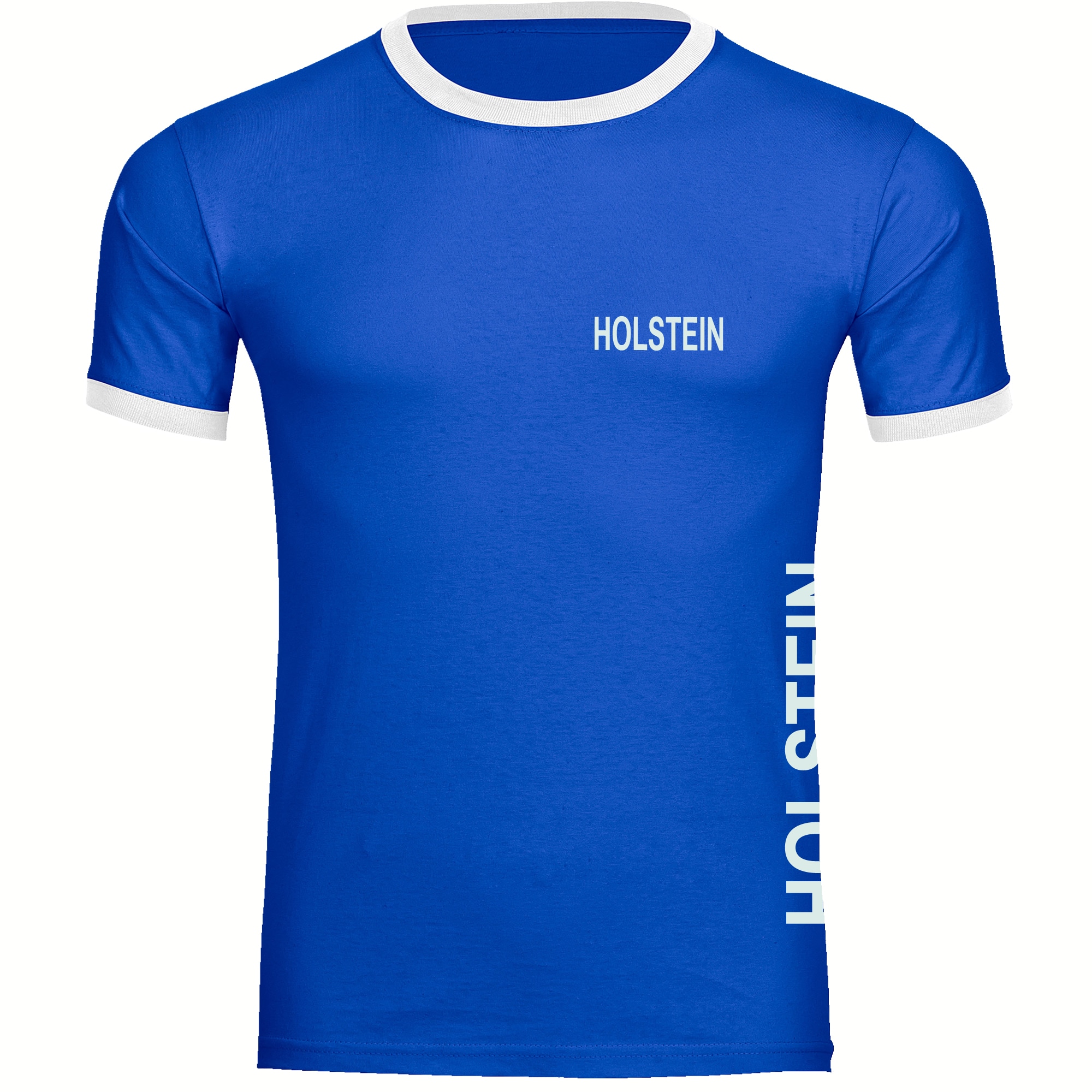 multifanshop Kontrast T-Shirt - Holstein - Brust & Seite - Druck wei&szlig; - M&auml;nner 