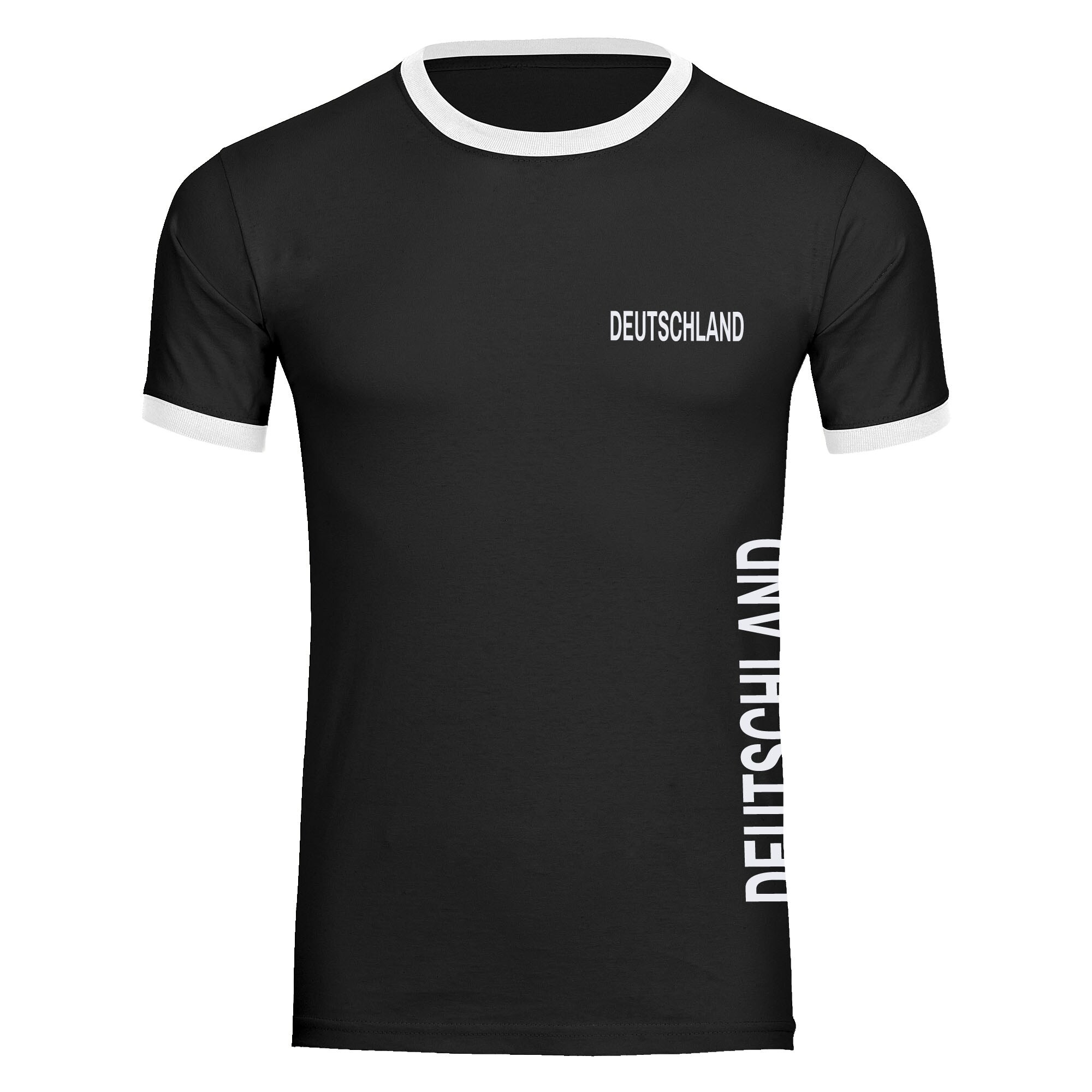 multifanshop Kontrast T-Shirt - Deutschland - Brust & Seite - Druck wei&szlig; - M&auml;nner 