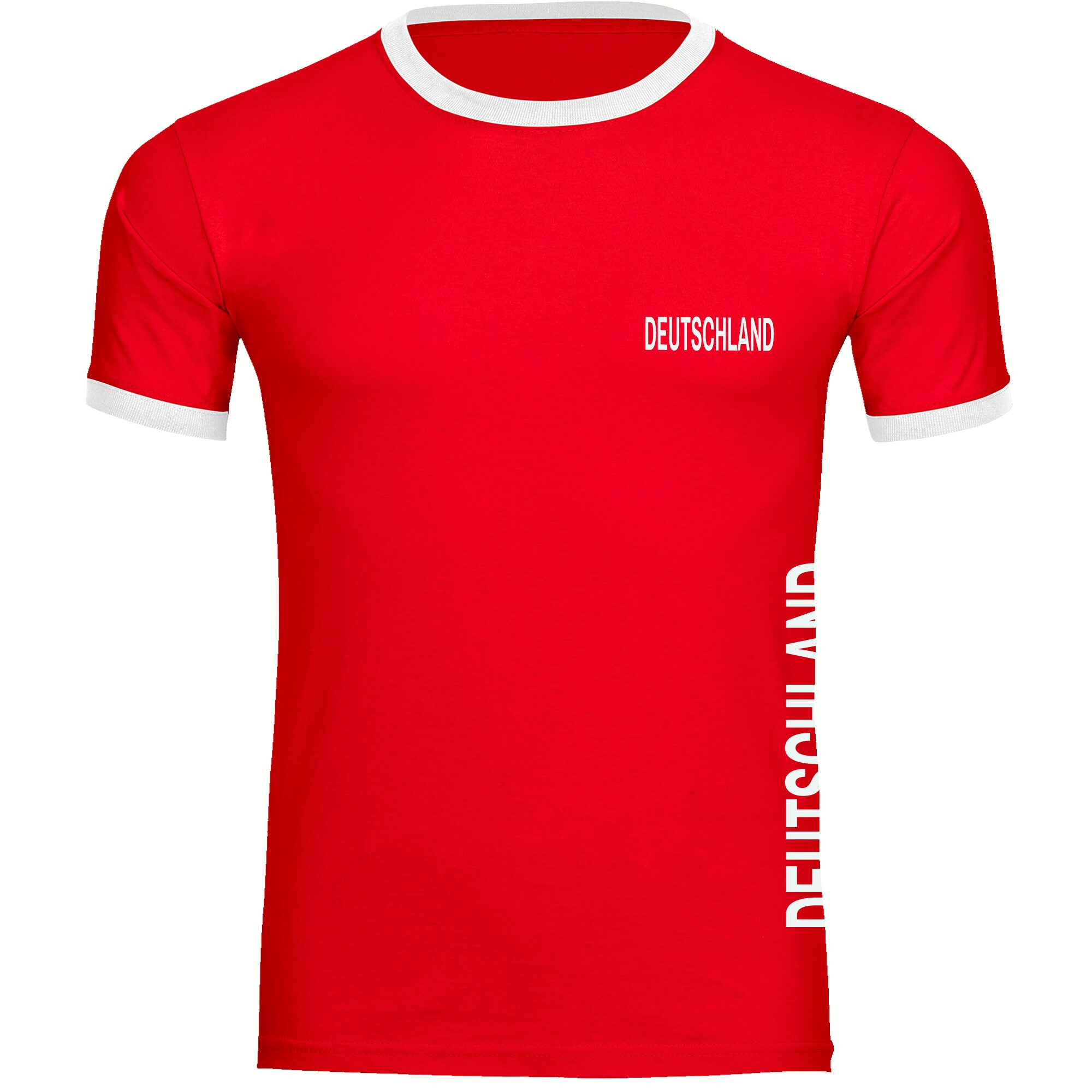 multifanshop Kontrast T-Shirt - Deutschland - Brust & Seite - Druck wei&szlig; - M&auml;nner 