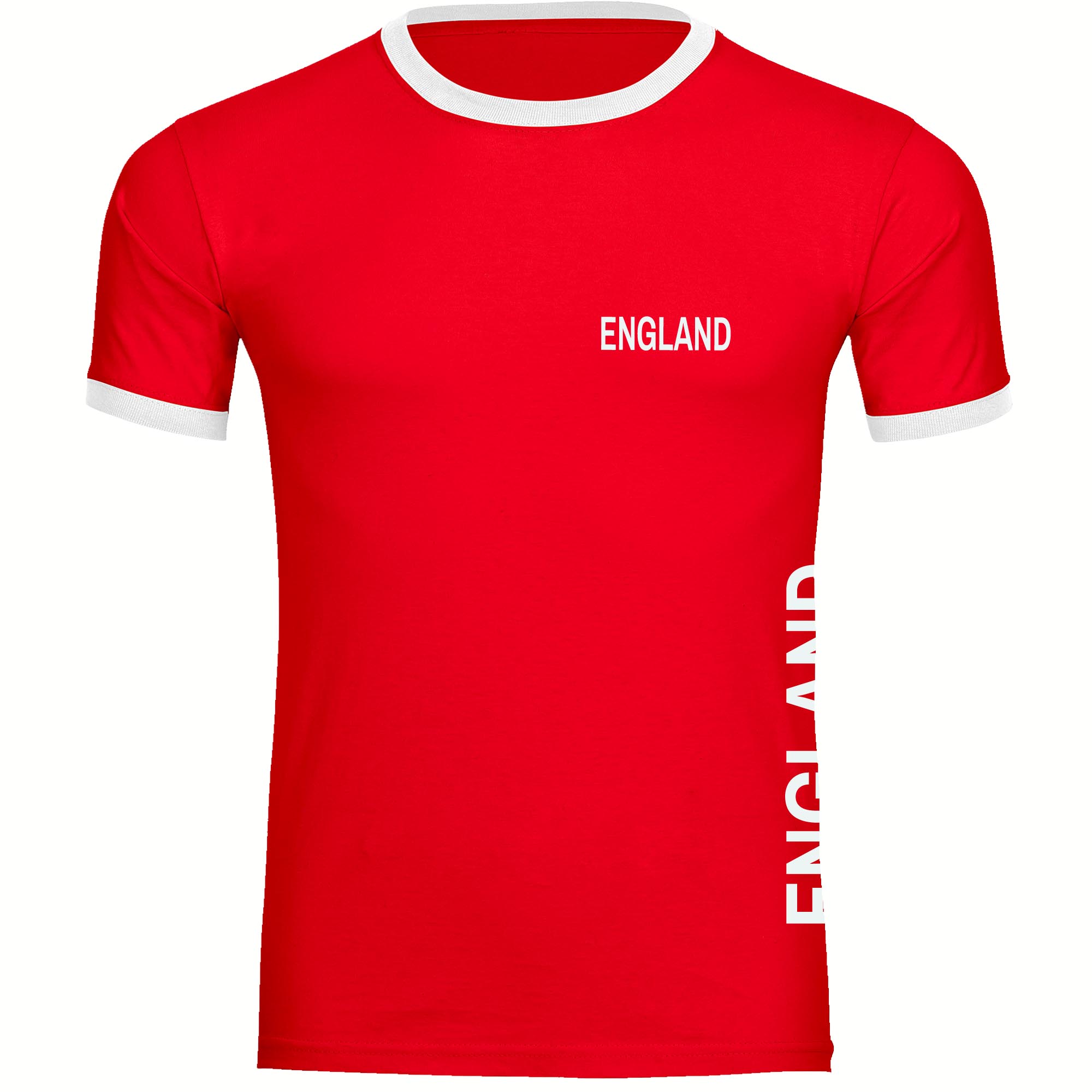 multifanshop Kontrast T-Shirt - England - Brust & Seite - Druck wei&szlig; - M&auml;nner 