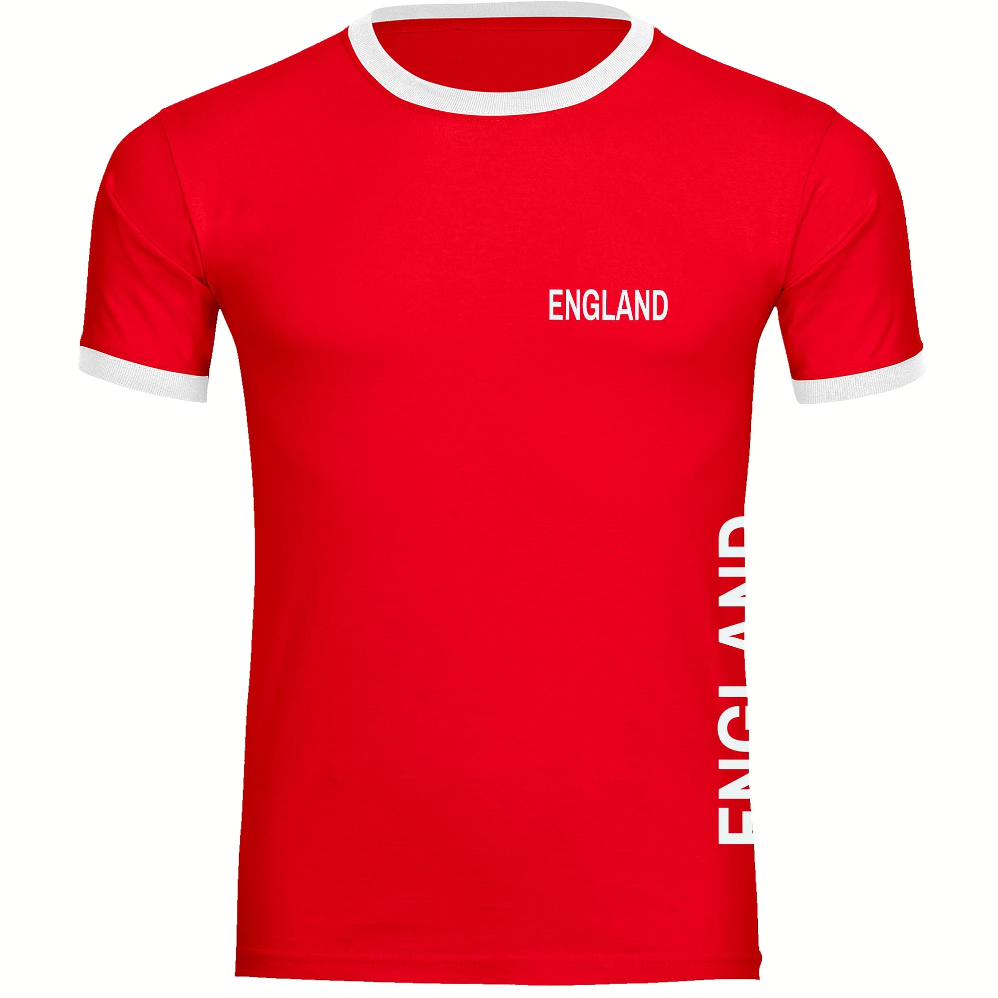 multifanshop Kontrast T-Shirt - England - Brust & Seite - Druck wei&szlig; - M&auml;nner 