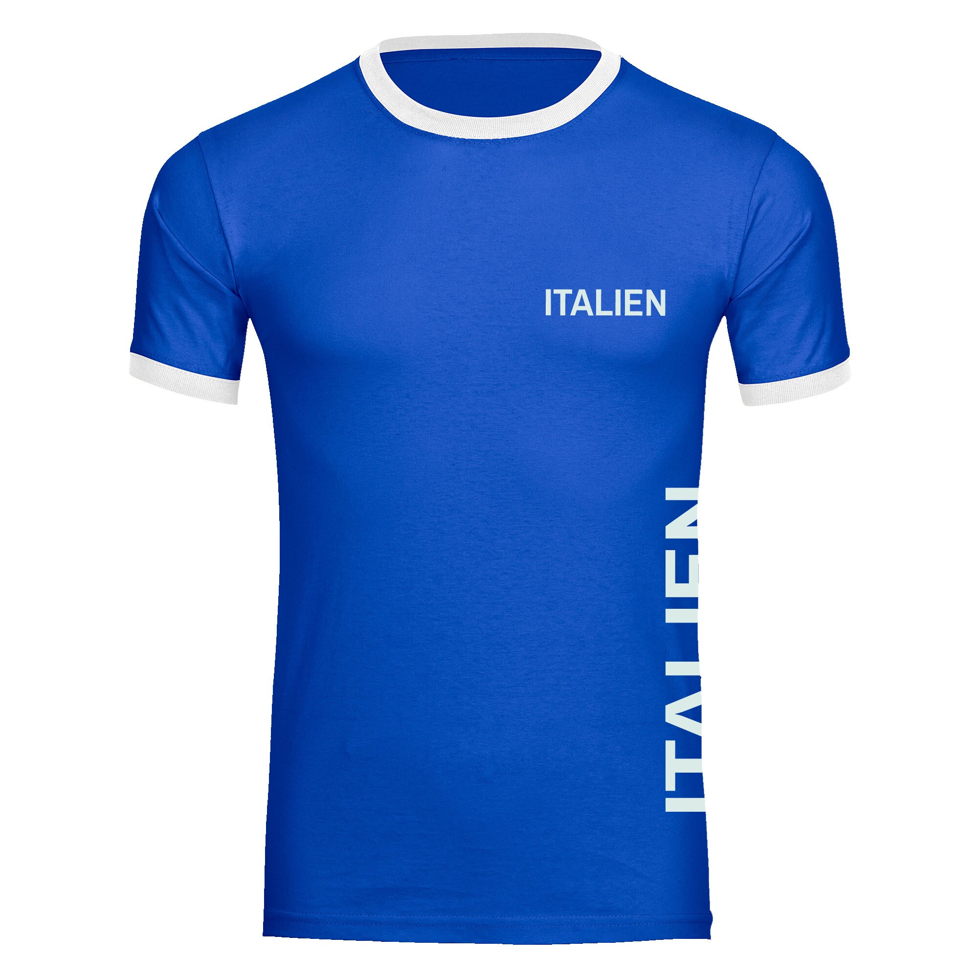multifanshop Kontrast T-Shirt - Italien - Brust & Seite - Druck wei&szlig; - M&auml;nner 