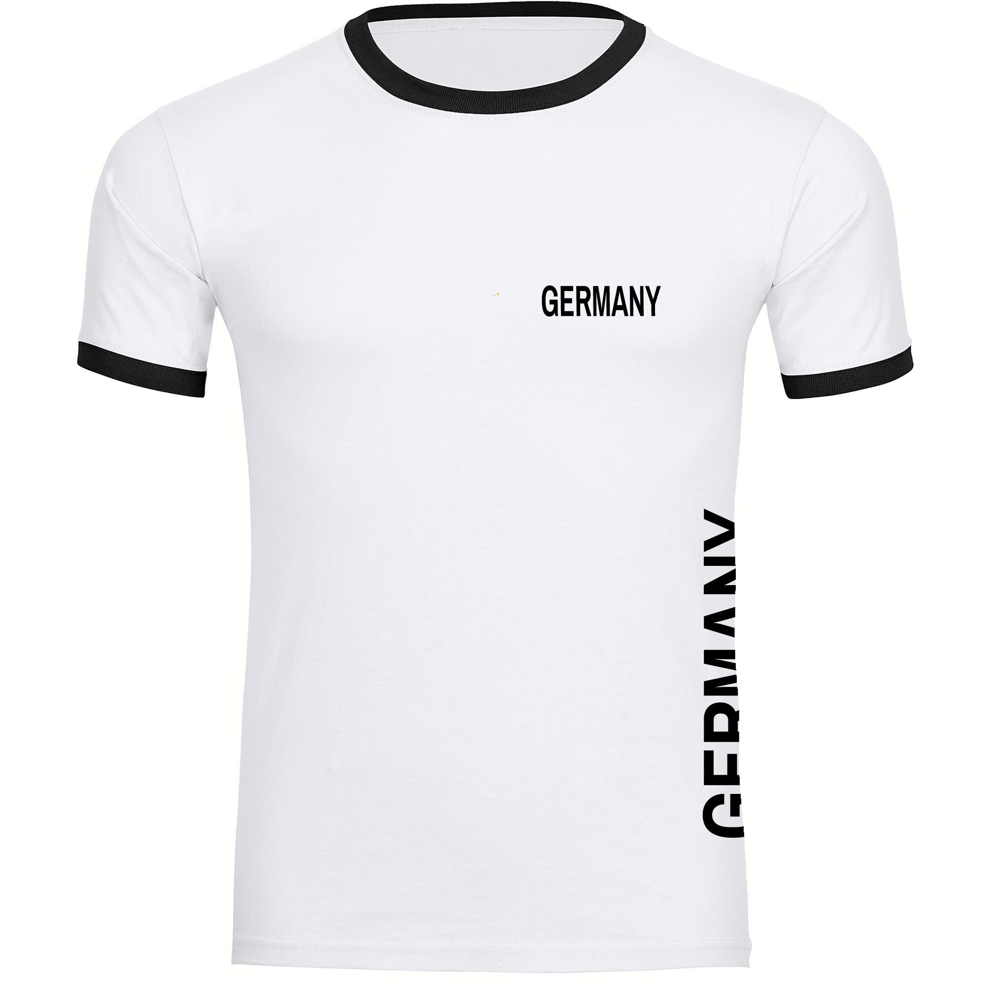 multifanshop Kontrast T-Shirt - Germany - Brust & Seite - Druck schwarz - M&auml;nner 