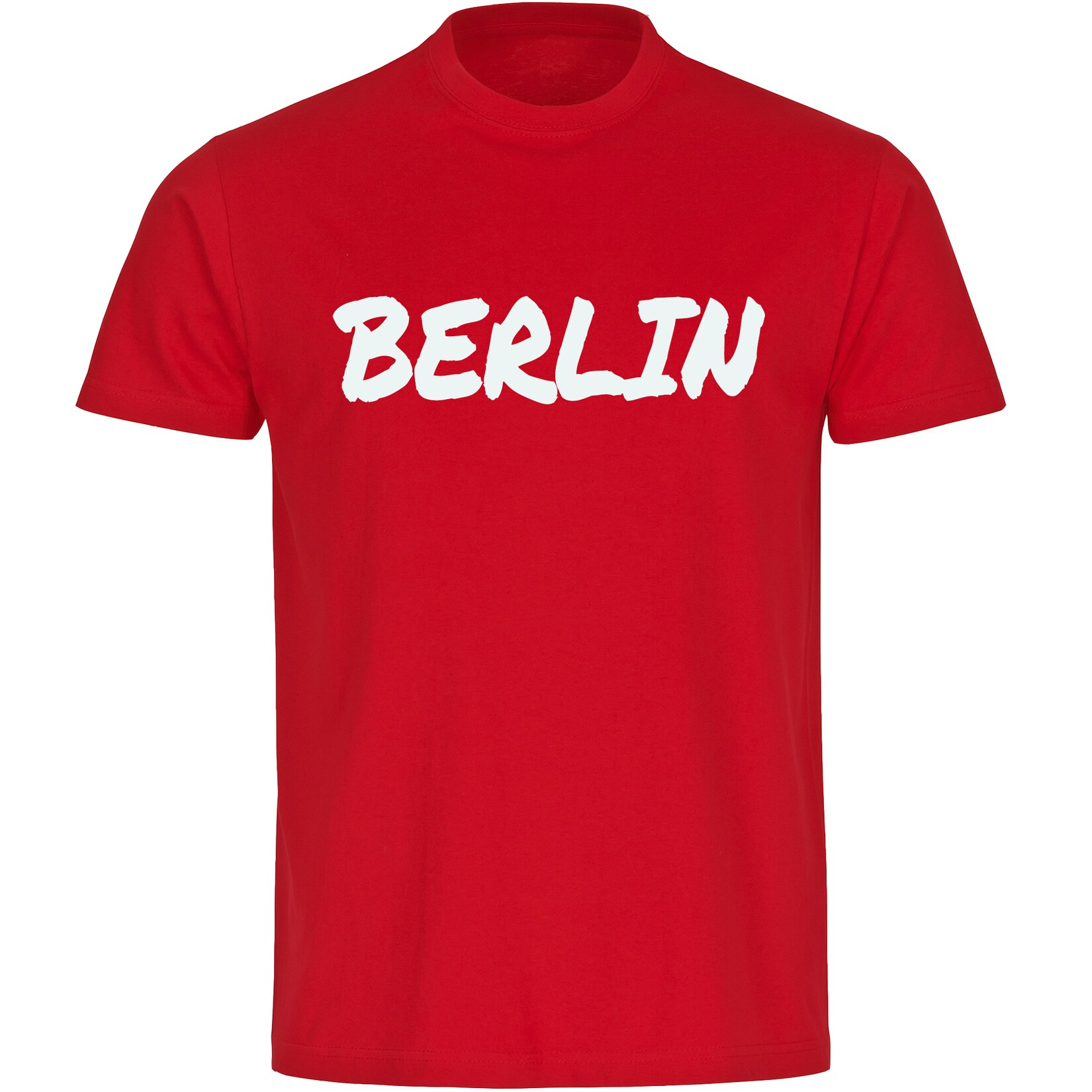 Herren T-Shirt - Berlin rot - Textmarker - Druck gold metallic - Männer