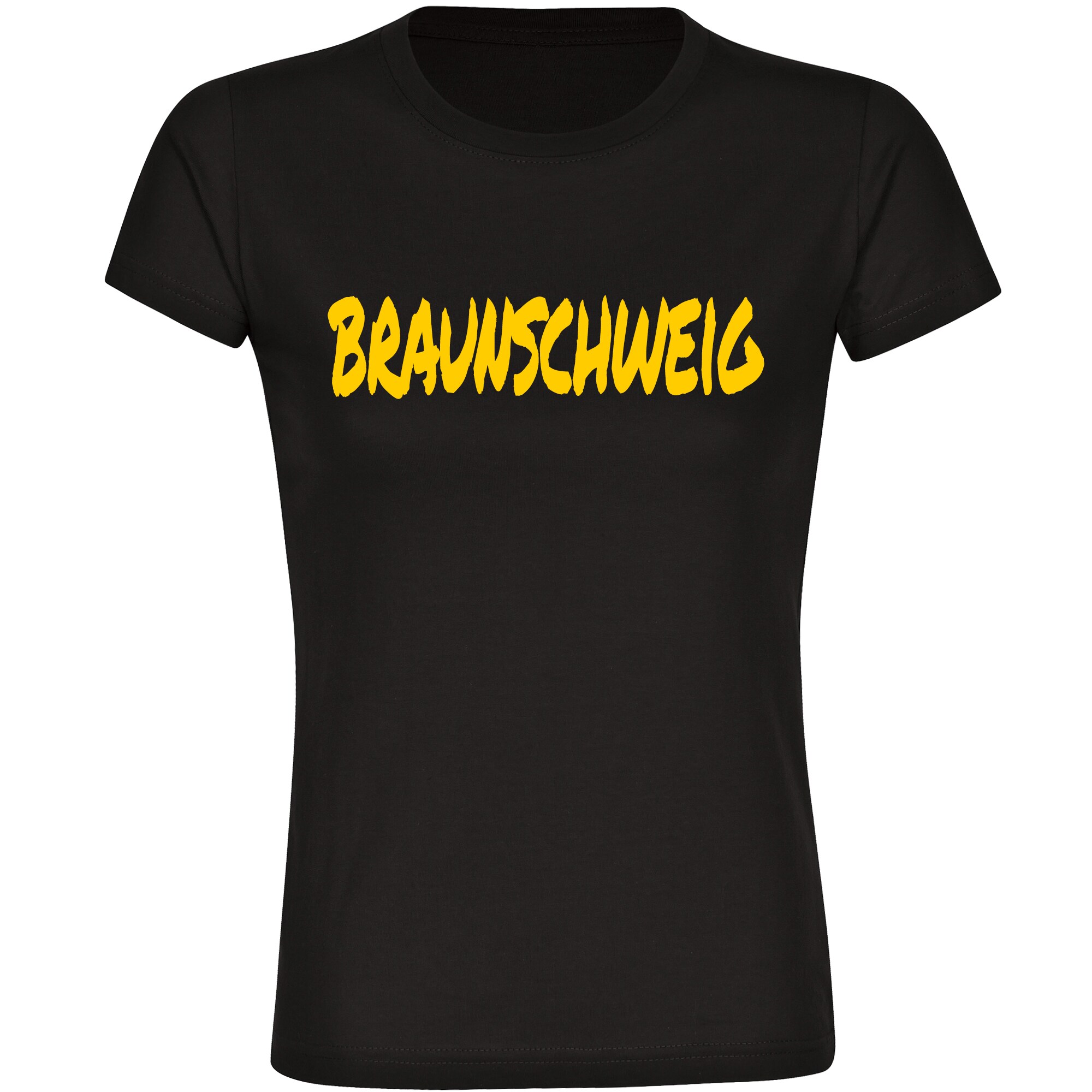 multifanshop Damen T-Shirt - Braunschweig - Textmarker - Druck gelb - Frauen 