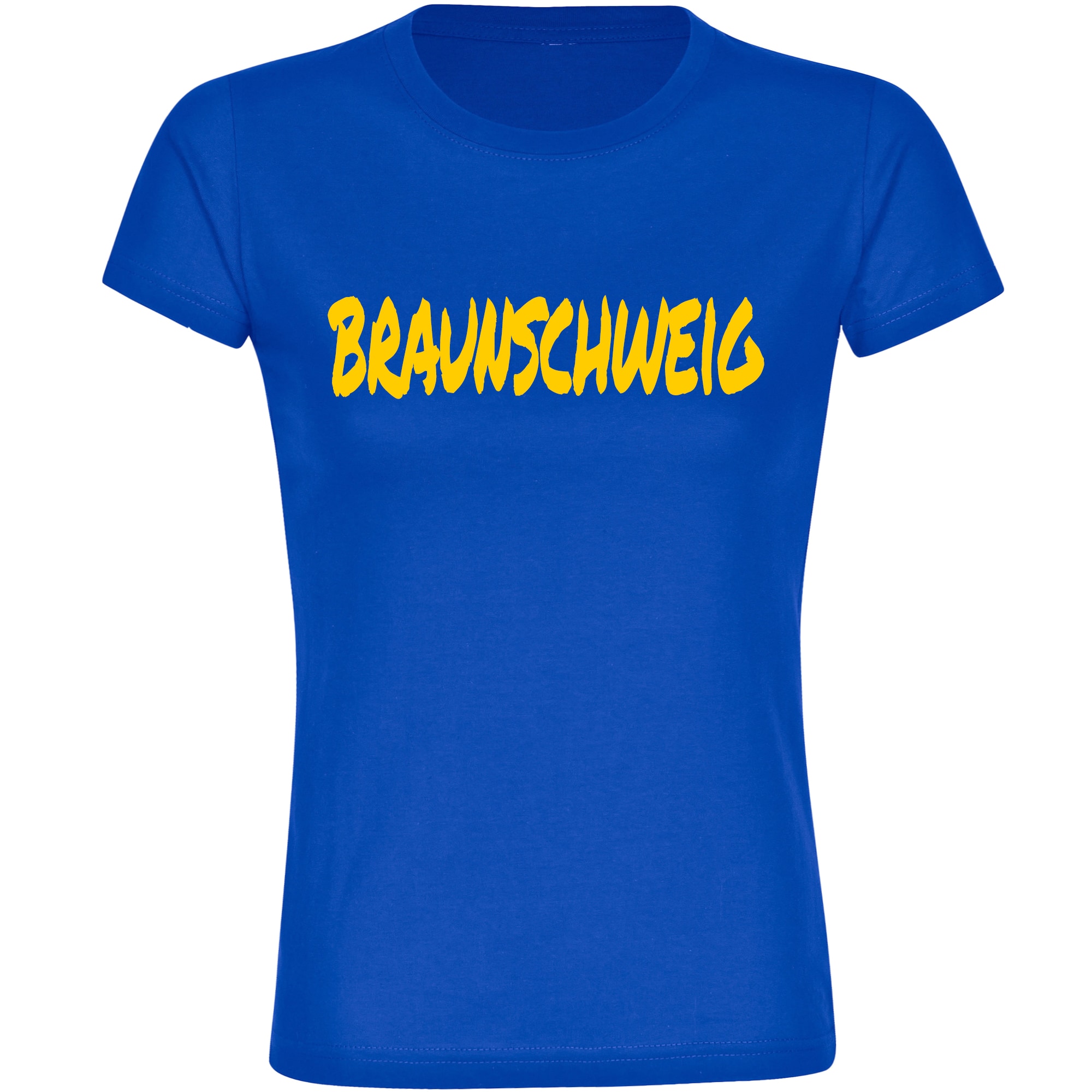 multifanshop Damen T-Shirt - Braunschweig - Textmarker - Druck gelb - Frauen 