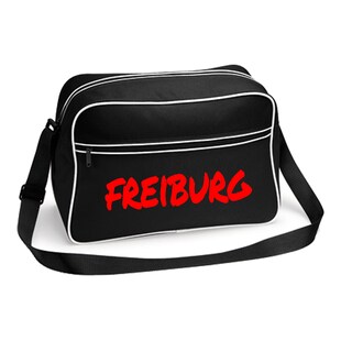 multifanshop Retrotasche - Freiburg - Textmarker - Druck rot - Tasche 
