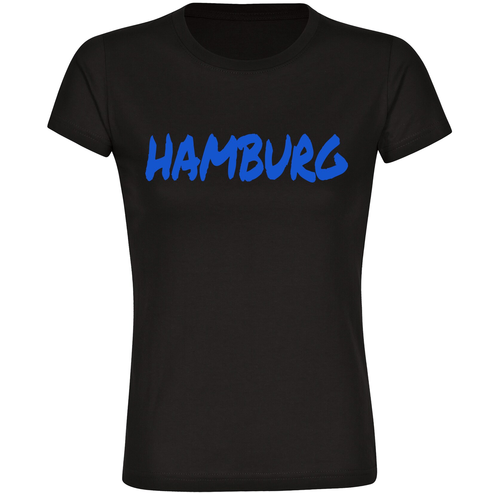 Damen T-Shirt - Hamburg - Textmarker - Druck blau - Frauen