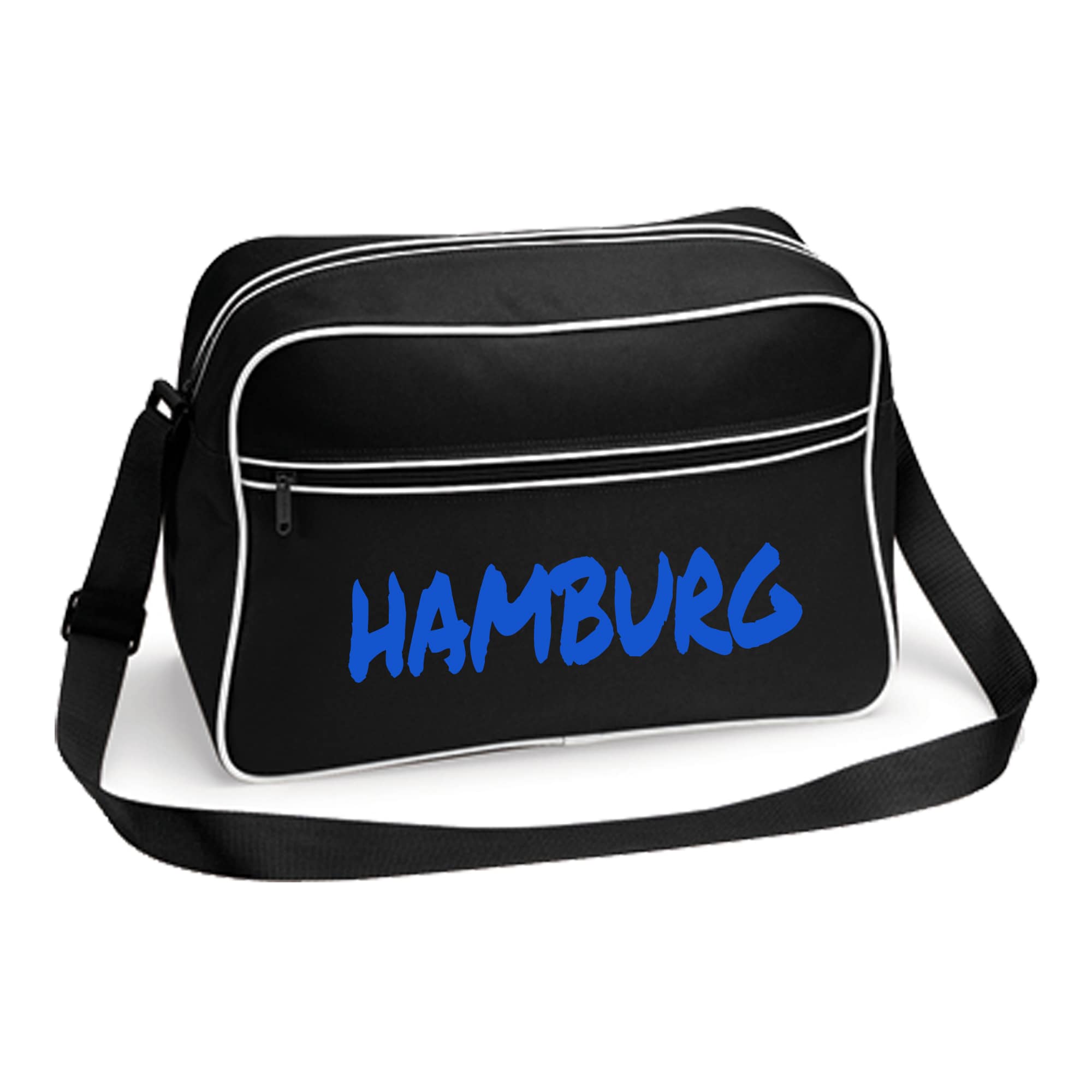 multifanshop Retrotasche - Hamburg - Textmarker - Druck blau - Tasche 