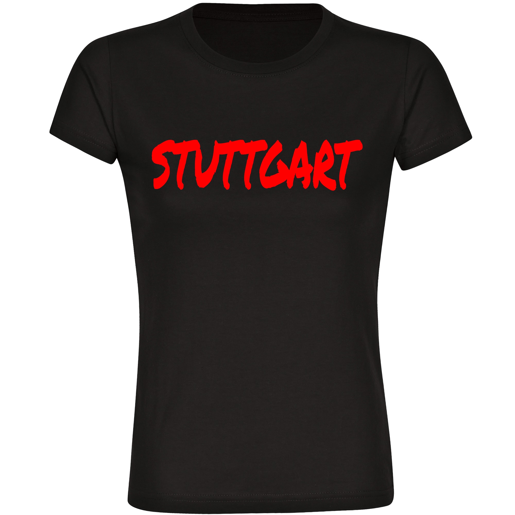 multifanshop Damen T-Shirt - Stuttgart - Textmarker - Druck rot - Frauen 