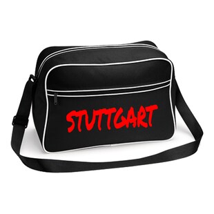 multifanshop Retrotasche - Stuttgart - Textmarker - Druck rot - Tasche 