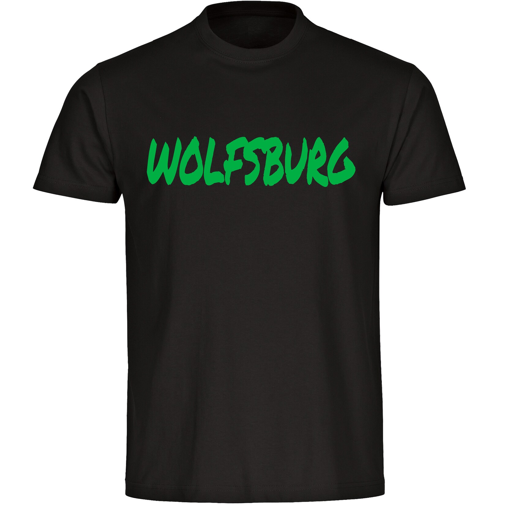 Herren T-Shirt - Wolfsburg - Textmarker - Druck grün - Männer