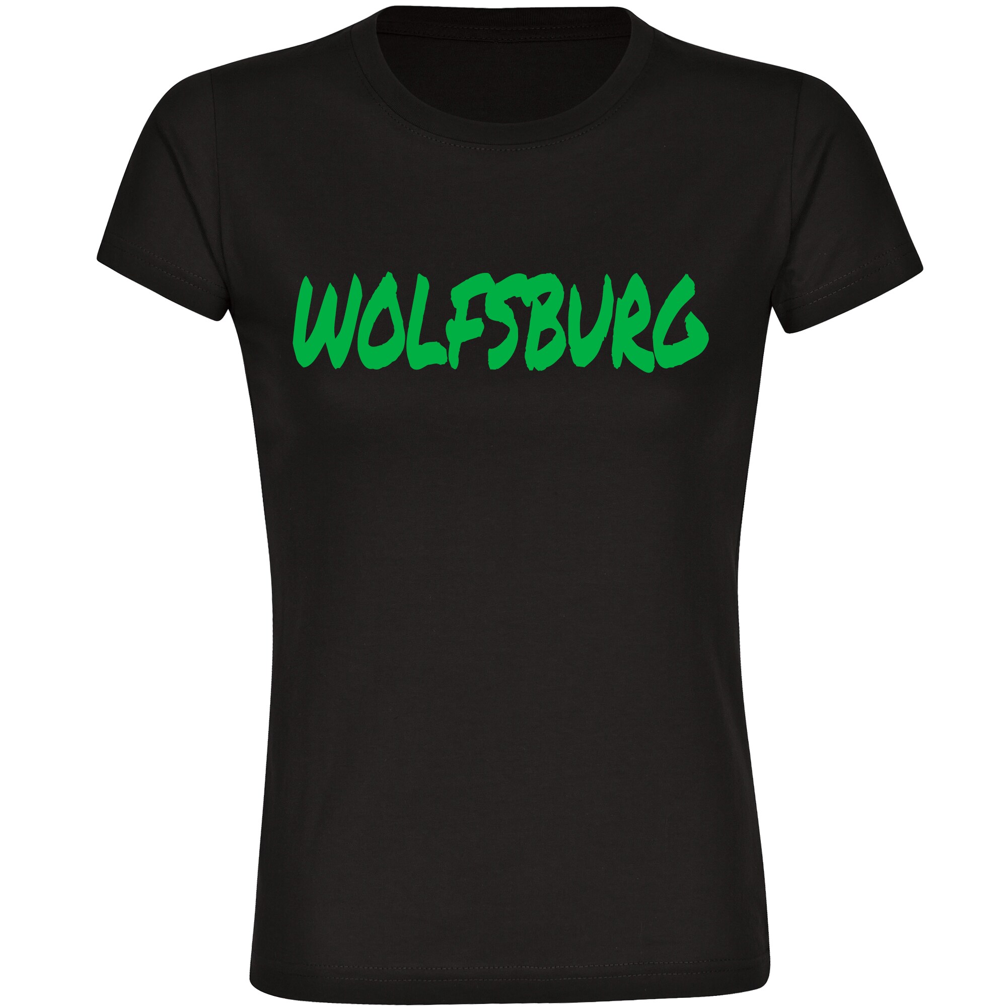multifanshop Damen T-Shirt - Wolfsburg - Textmarker - Druck gr&uuml;n - Frauen 