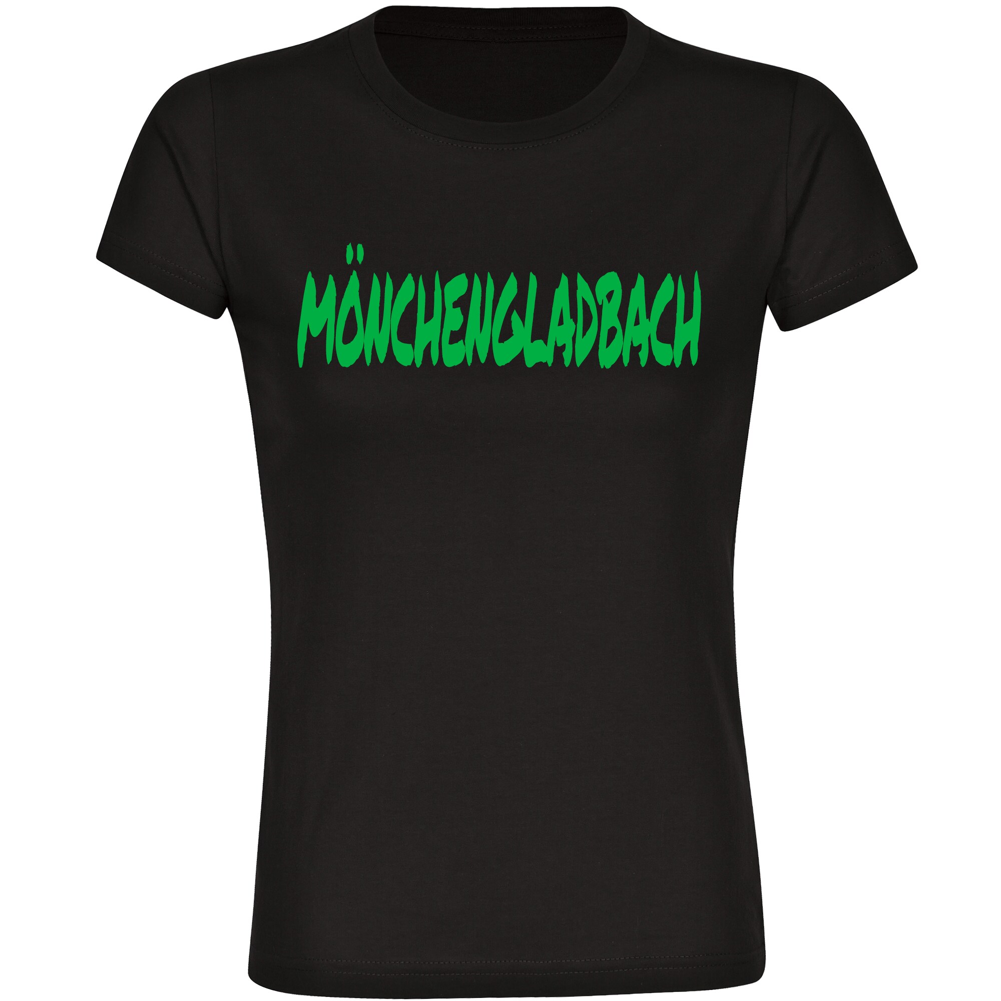 multifanshop Damen T-Shirt - M&ouml;nchengladbach - Textmarker - Druck gr&uuml;n - Frauen 