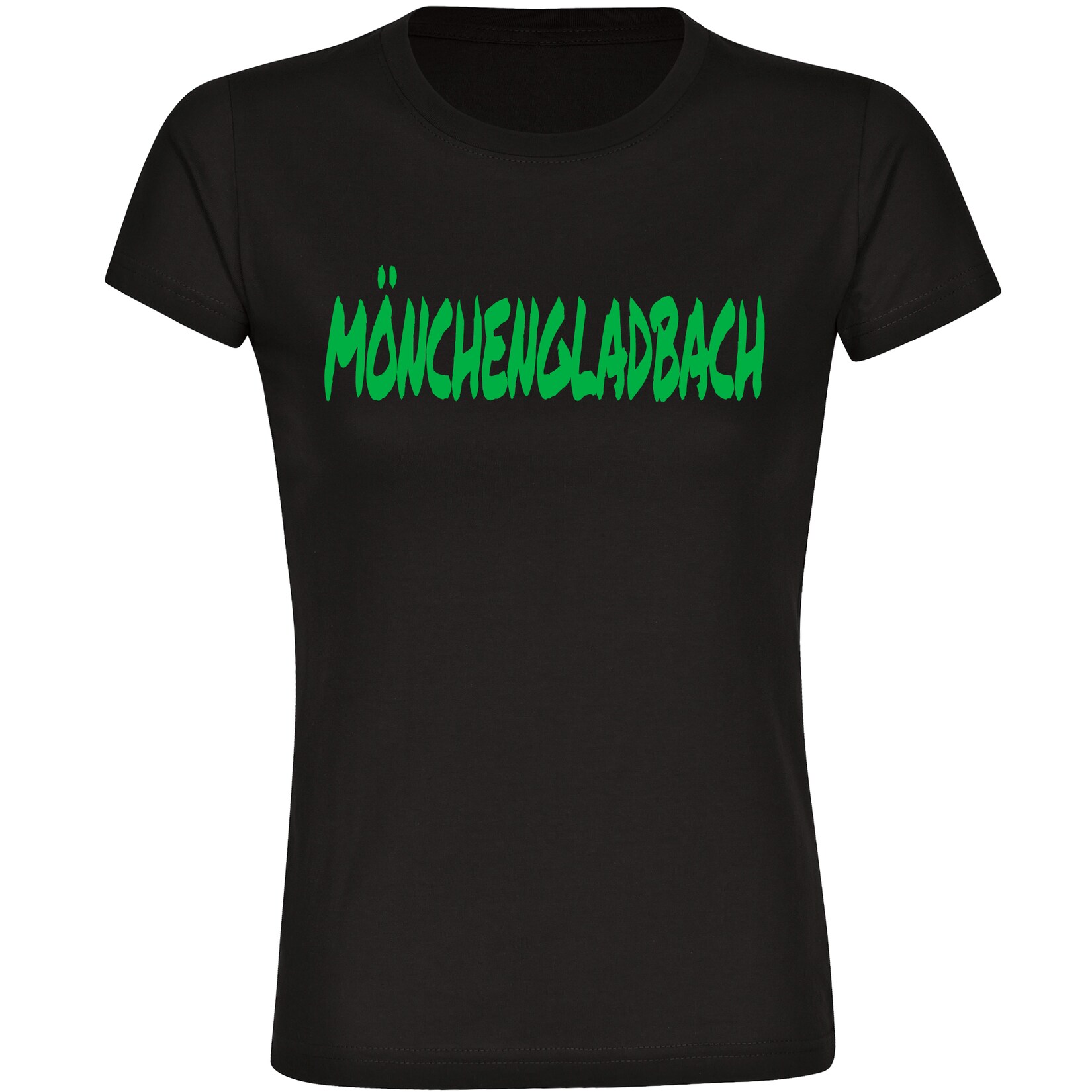 Damen T-Shirt - Mönchengladbach - Textmarker - Druck grün - Frauen