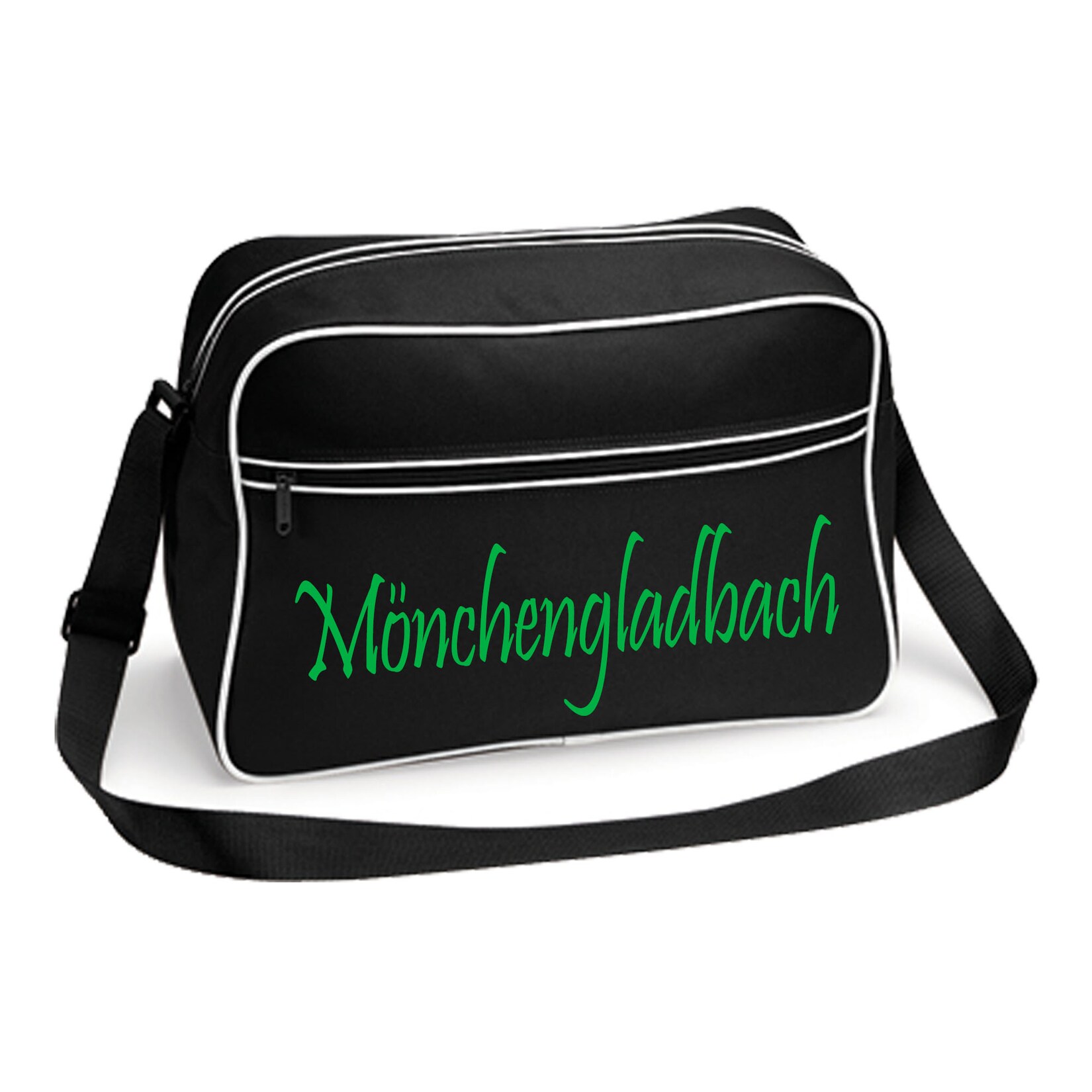 Retrotasche - Mönchengladbach - Schriftzug - Druck grün - Tasche