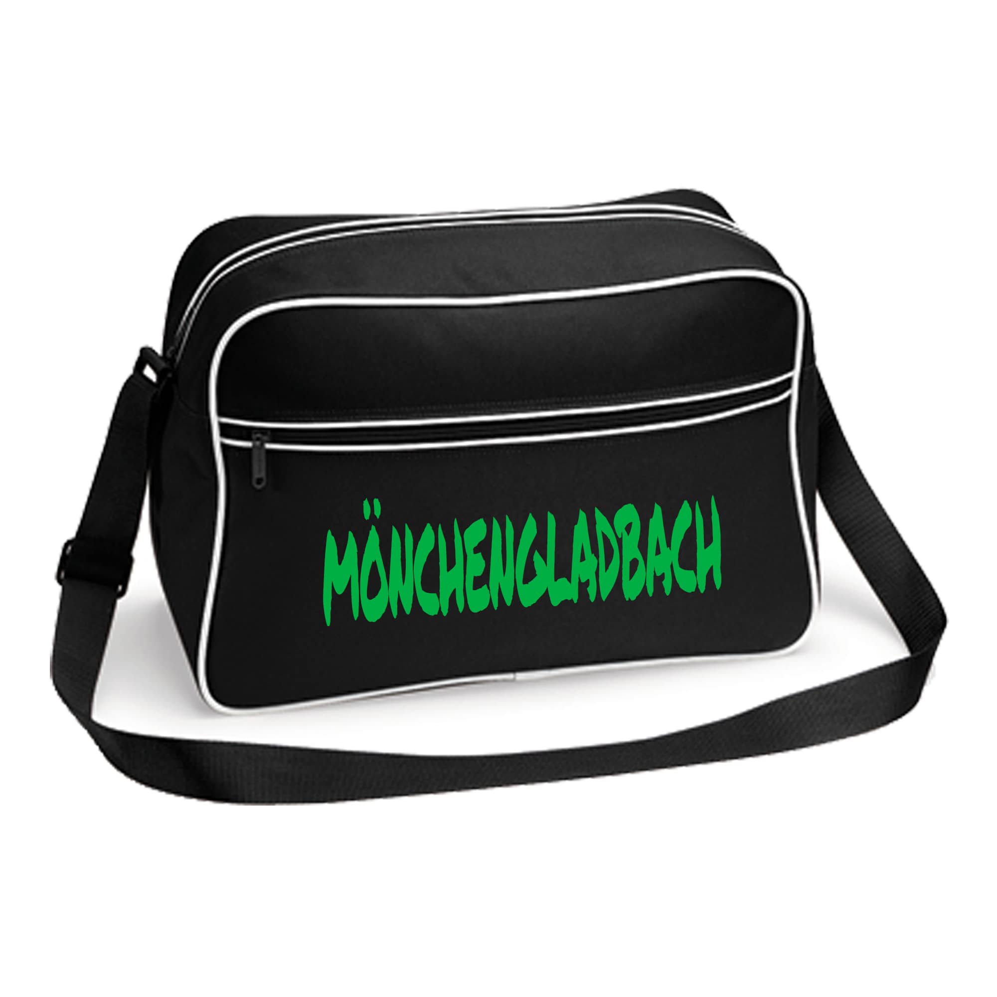 multifanshop Retrotasche - M&ouml;nchengladbach - Textmarker - Druck gr&uuml;n - Tasche 