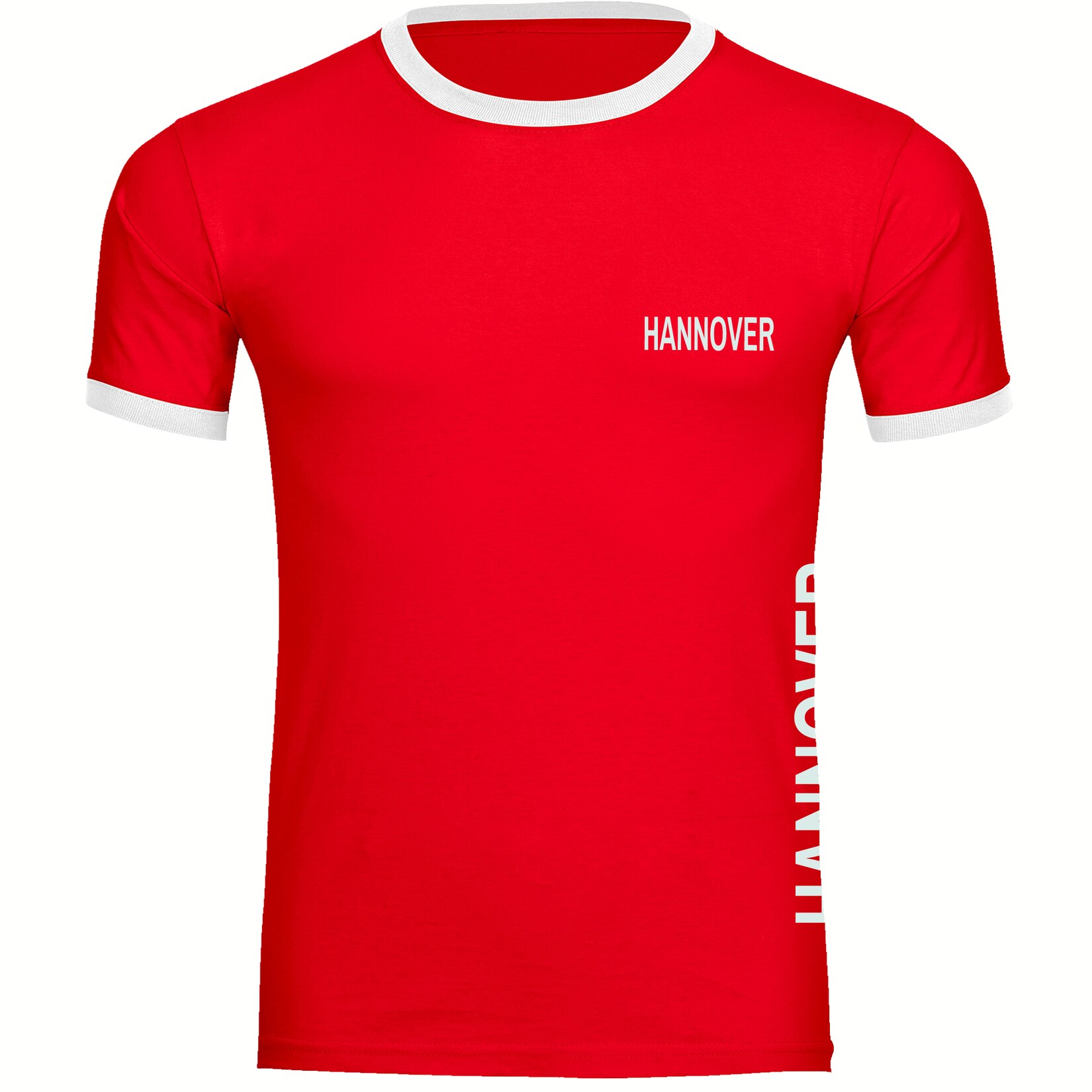 Kontrast T-Shirt - Hannover - Brust & Seite - Druck weiß - Männer