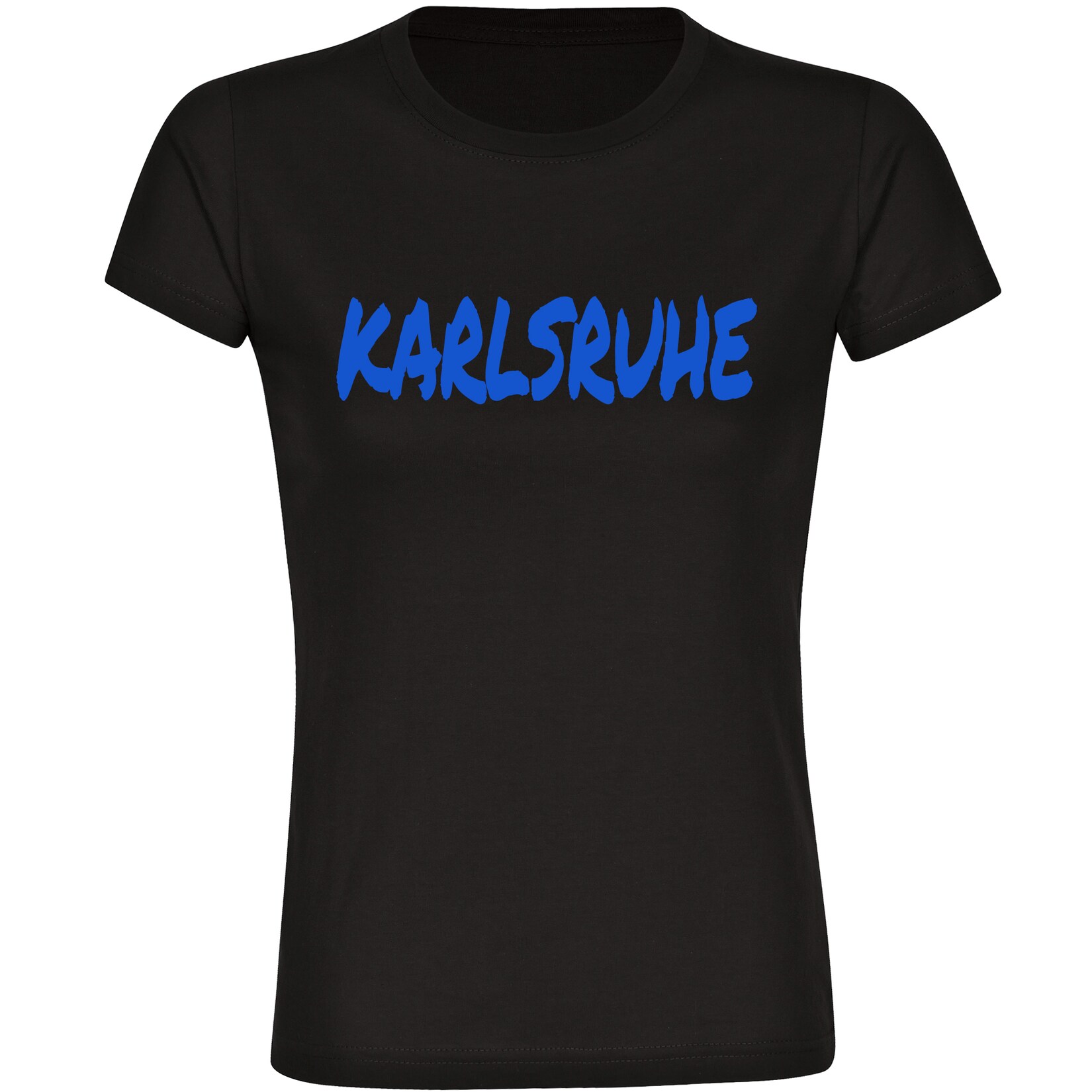 Damen T-Shirt - Karlsruhe - Textmarker - Druck blau - Frauen