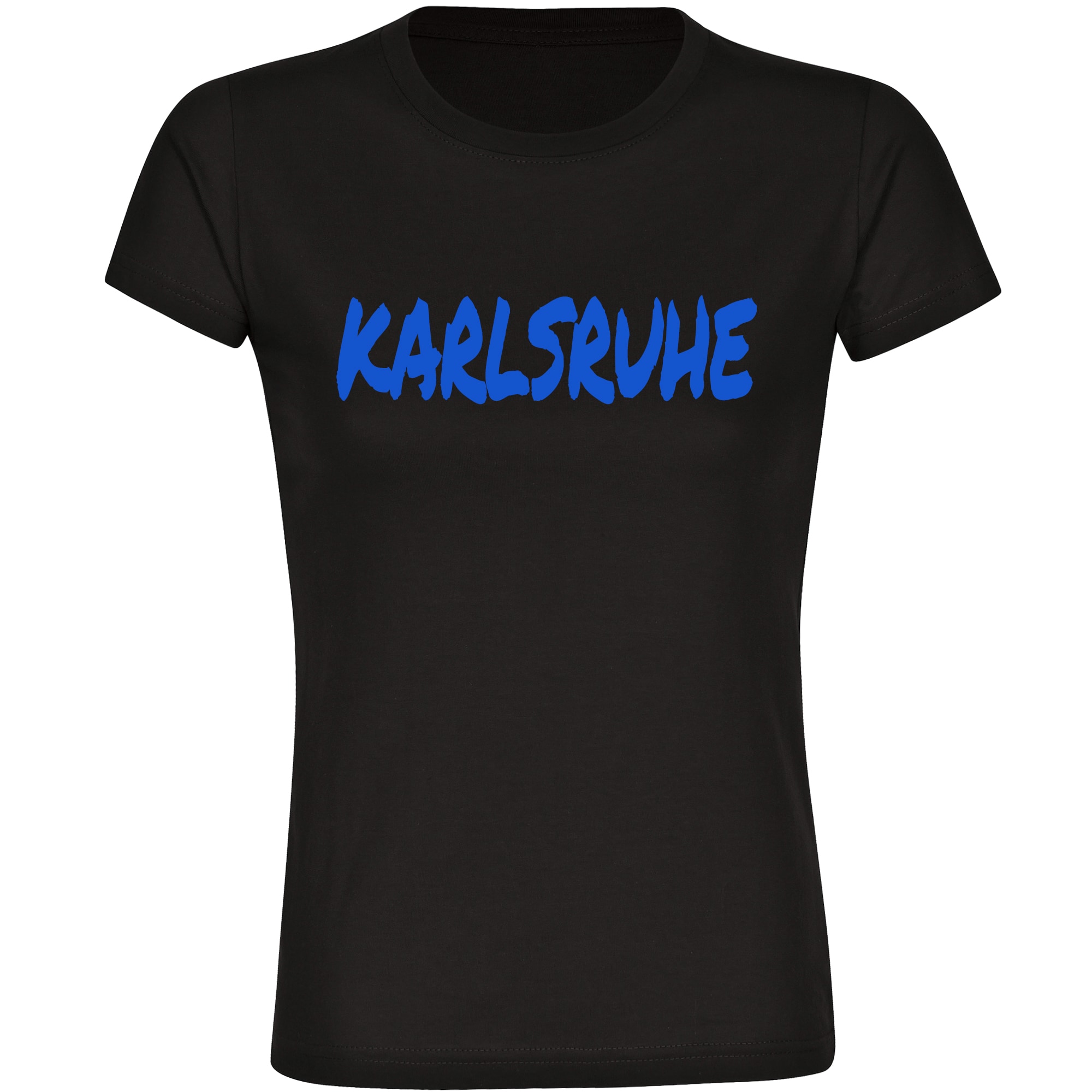 multifanshop Damen T-Shirt - Karlsruhe - Textmarker - Druck blau - Frauen 