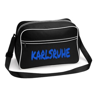 multifanshop Retrotasche - Karlsruhe - Textmarker - Druck blau - Tasche 