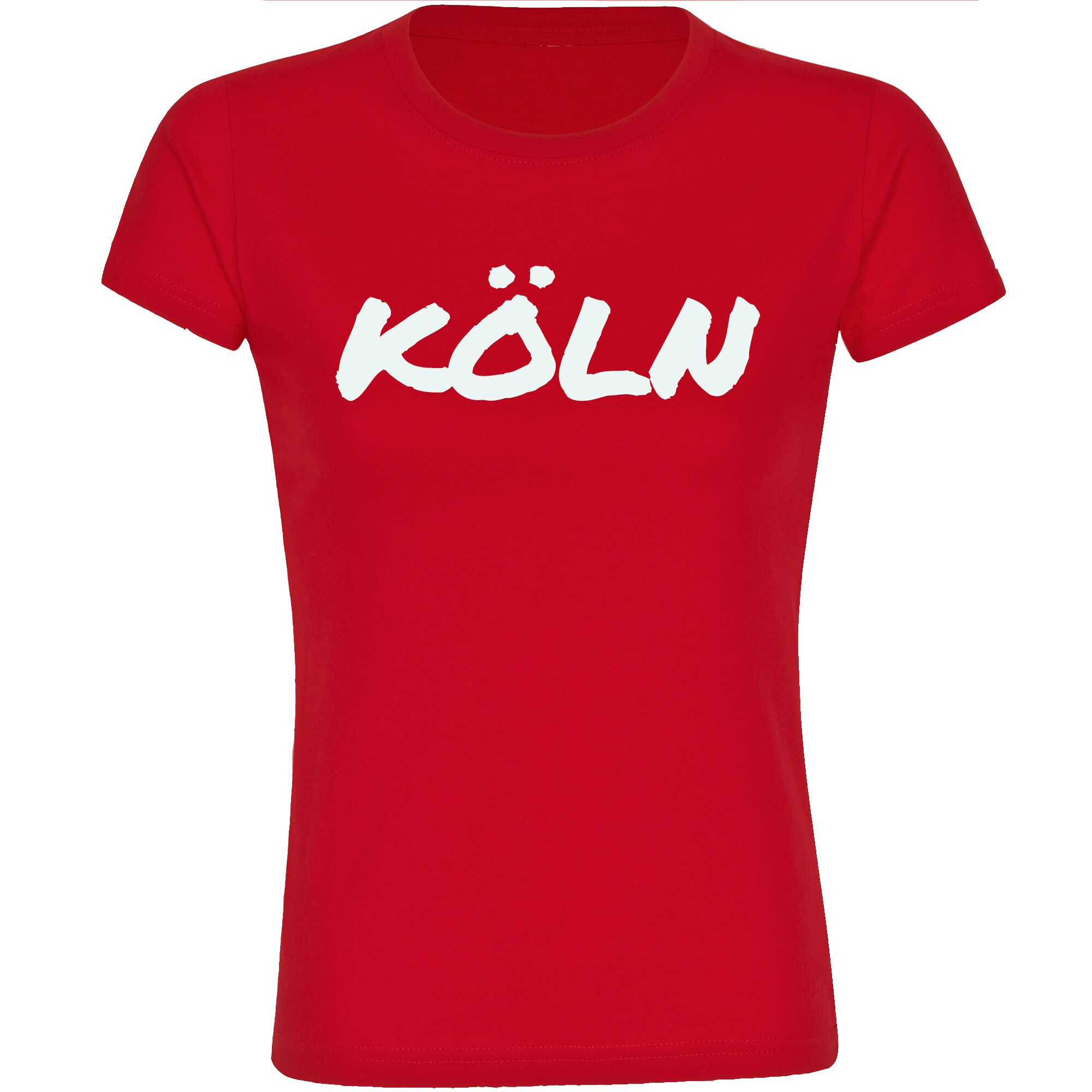 multifanshop Damen T-Shirt - K&ouml;ln - Textmarker - Druck wei&szlig; - Frauen 
