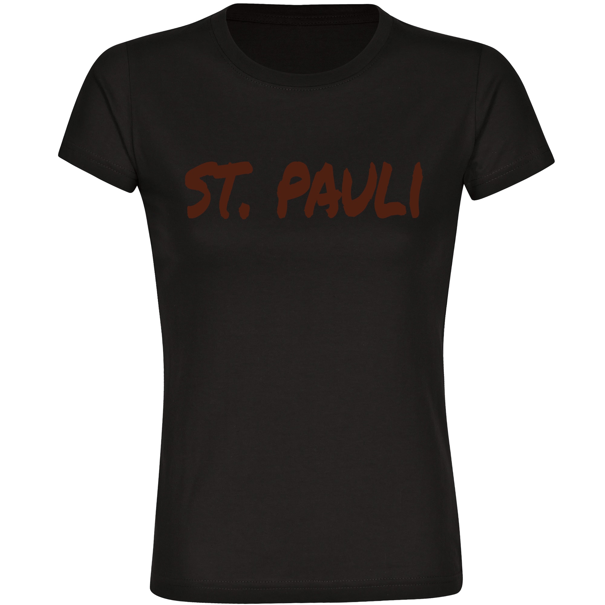 multifanshop Damen T-Shirt - St. Pauli - Textmarker - Druck braun - Frauen 