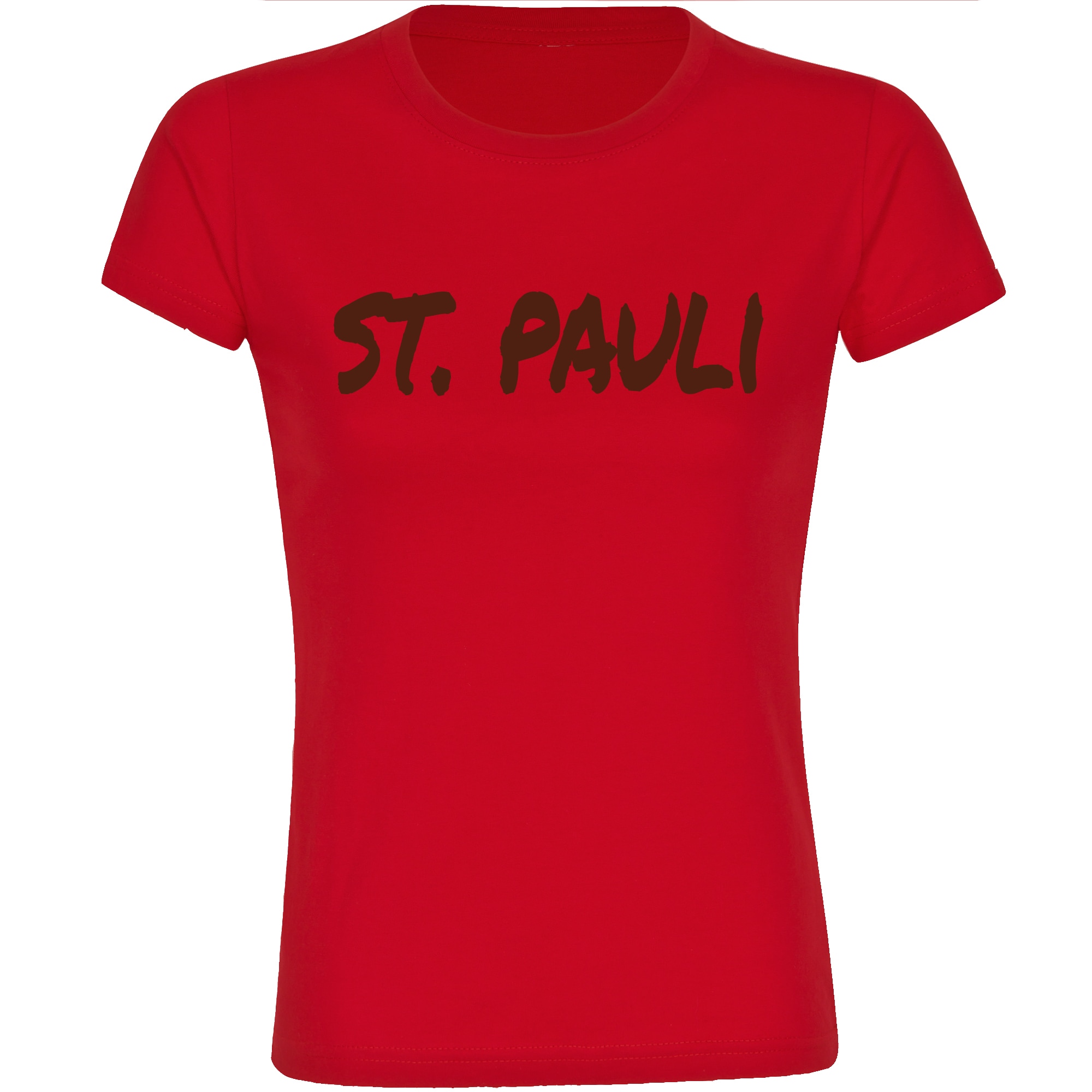 multifanshop Damen T-Shirt - St. Pauli - Textmarker - Druck braun - Frauen 