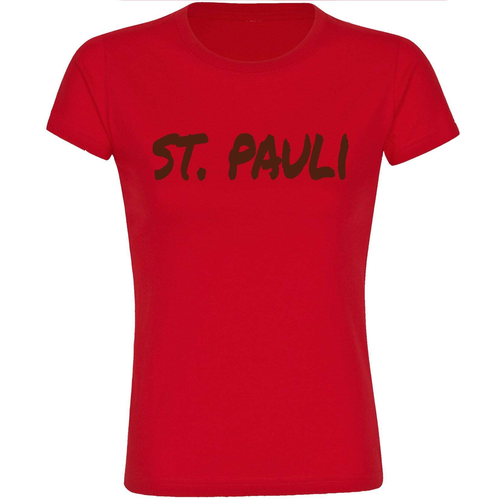 Damen T-Shirt - St. Pauli - Textmarker - Druck braun - Frauen