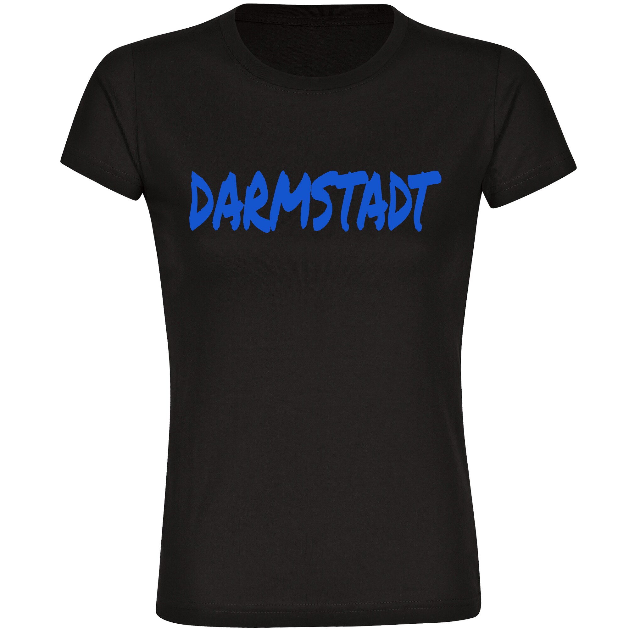 multifanshop Damen T-Shirt - Darmstadt - Textmarker - Druck blau - Frauen 