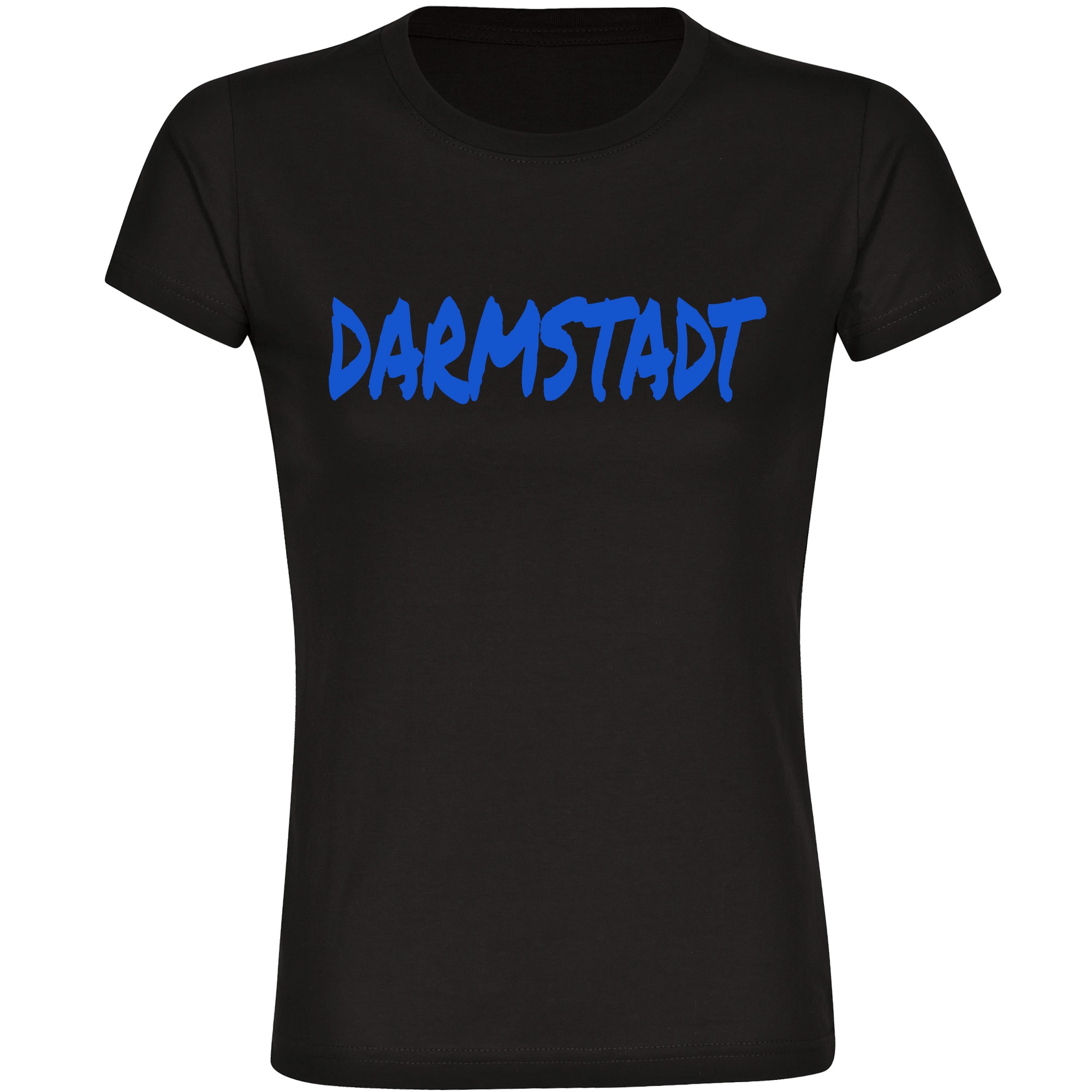 multifanshop Damen T-Shirt - Darmstadt - Textmarker - Druck blau - Frauen 