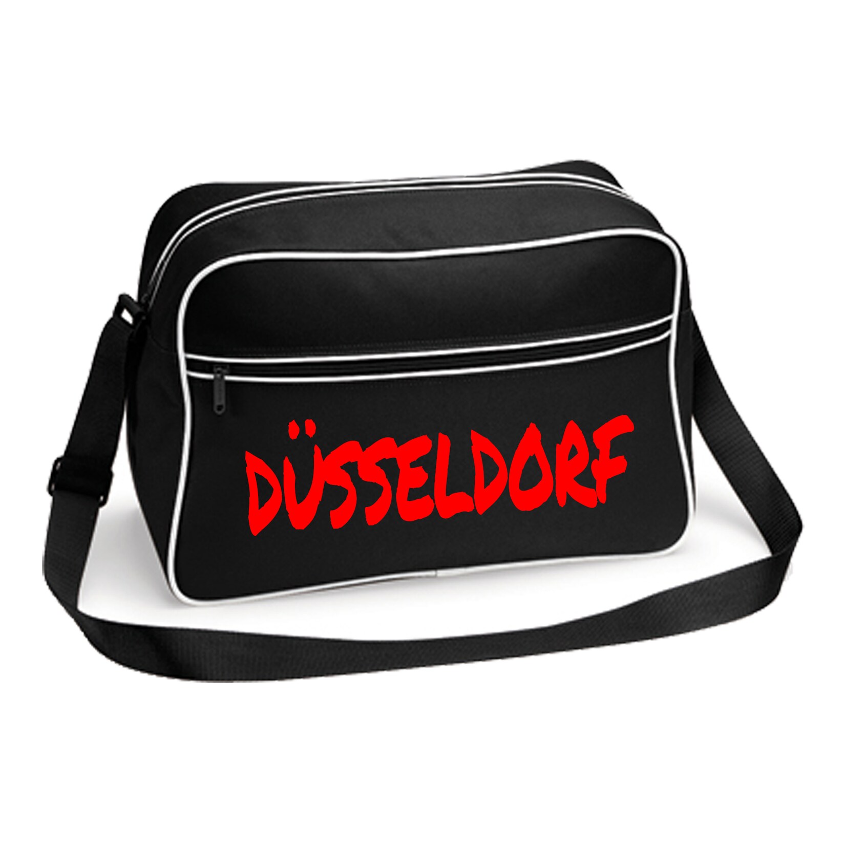 Retrotasche - Düsseldorf - Textmarker - Druck rot - Tasche