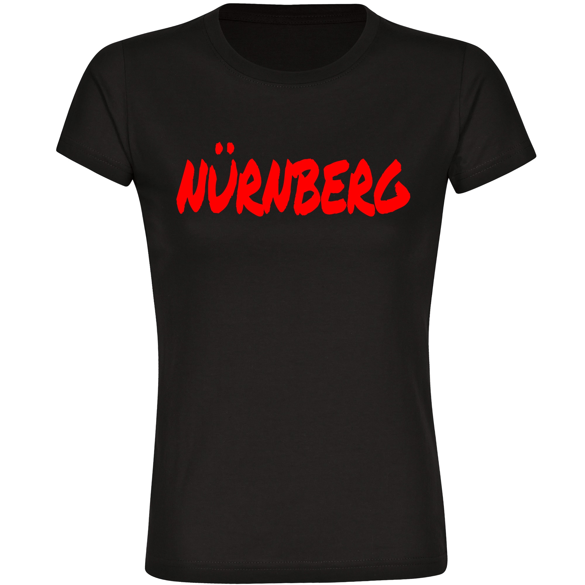 multifanshop Damen T-Shirt - N&uuml;rnberg - Textmarker - Druck rot - Frauen 