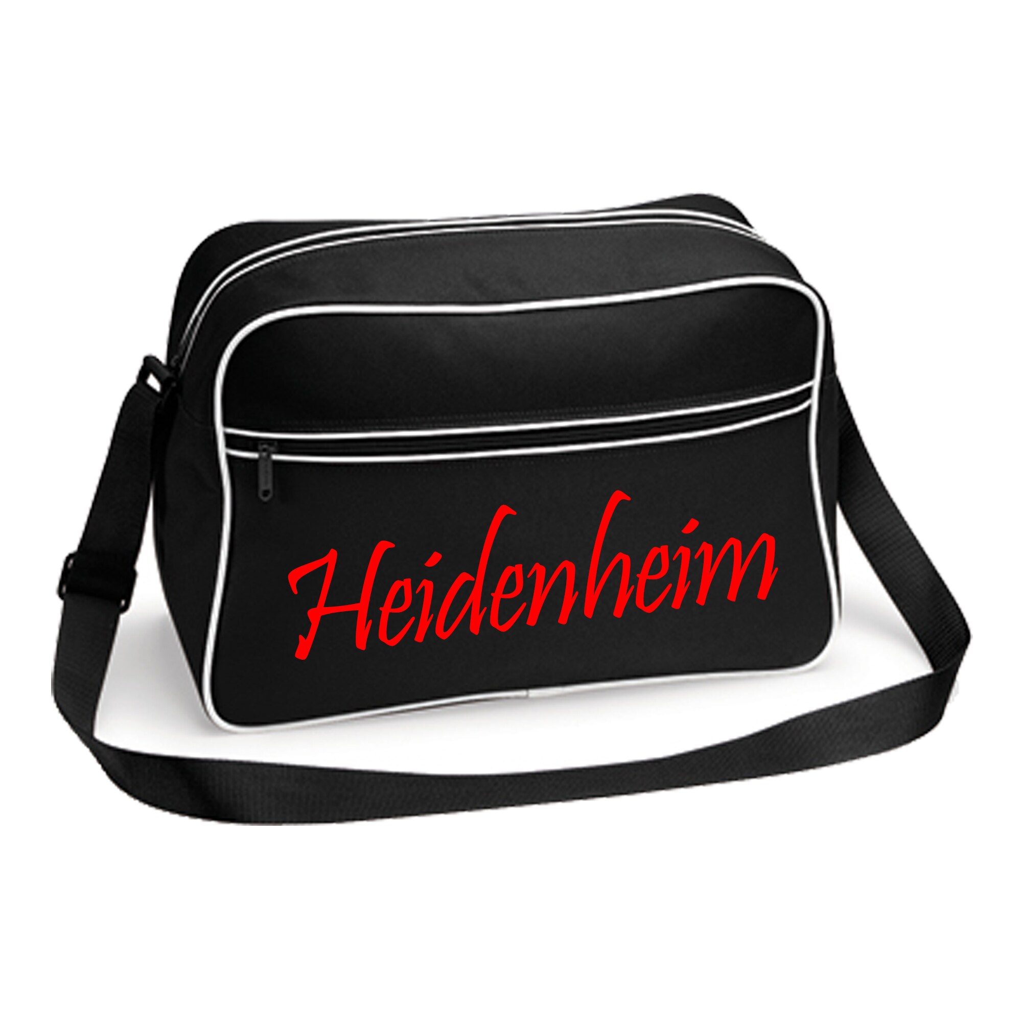 multifanshop Retrotasche - Heidenheim - Schriftzug - Druck rot - Tasche 