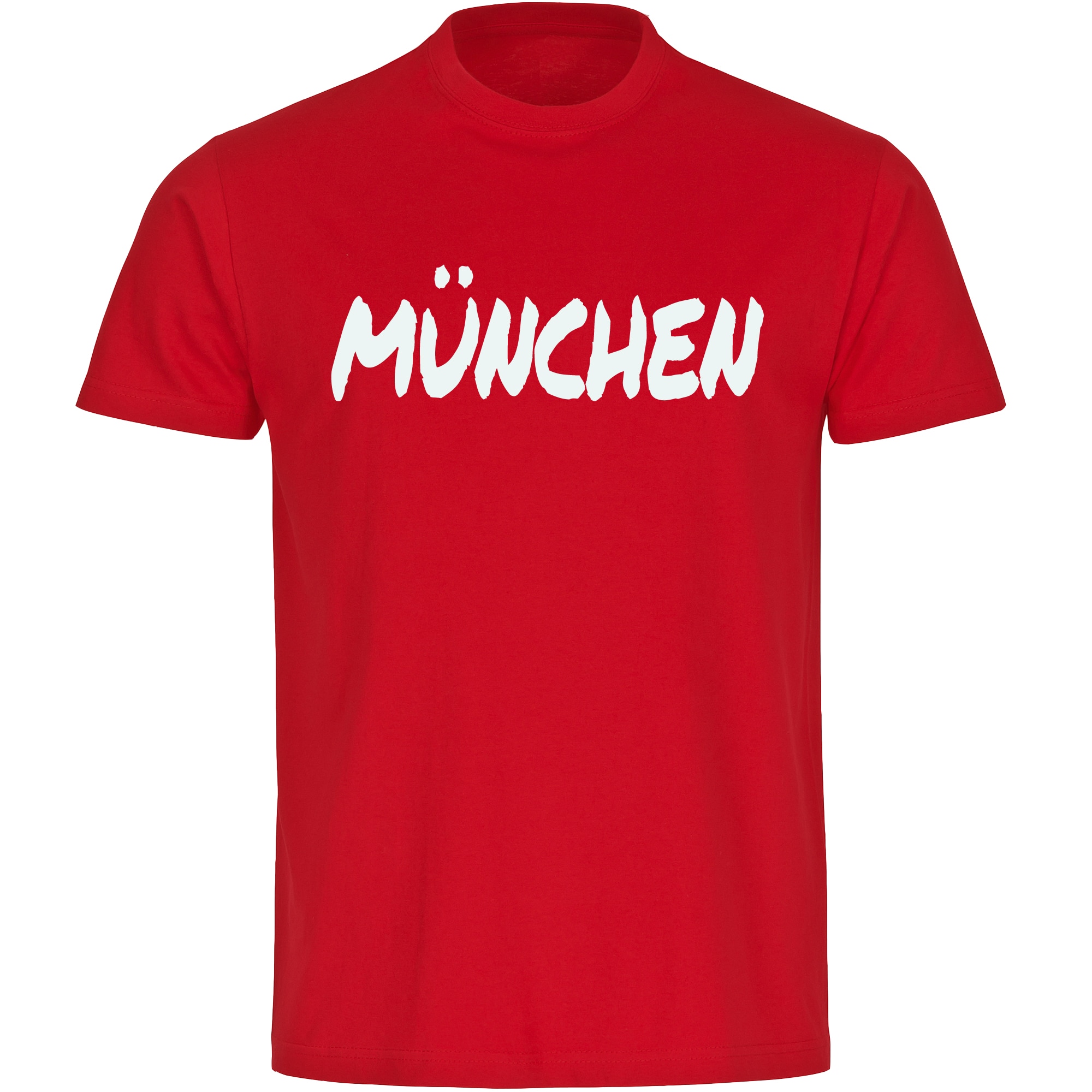 multifanshop Herren T-Shirt - M&uuml;nchen rot - Textmarker - Druck wei&szlig; - M&auml;nner 