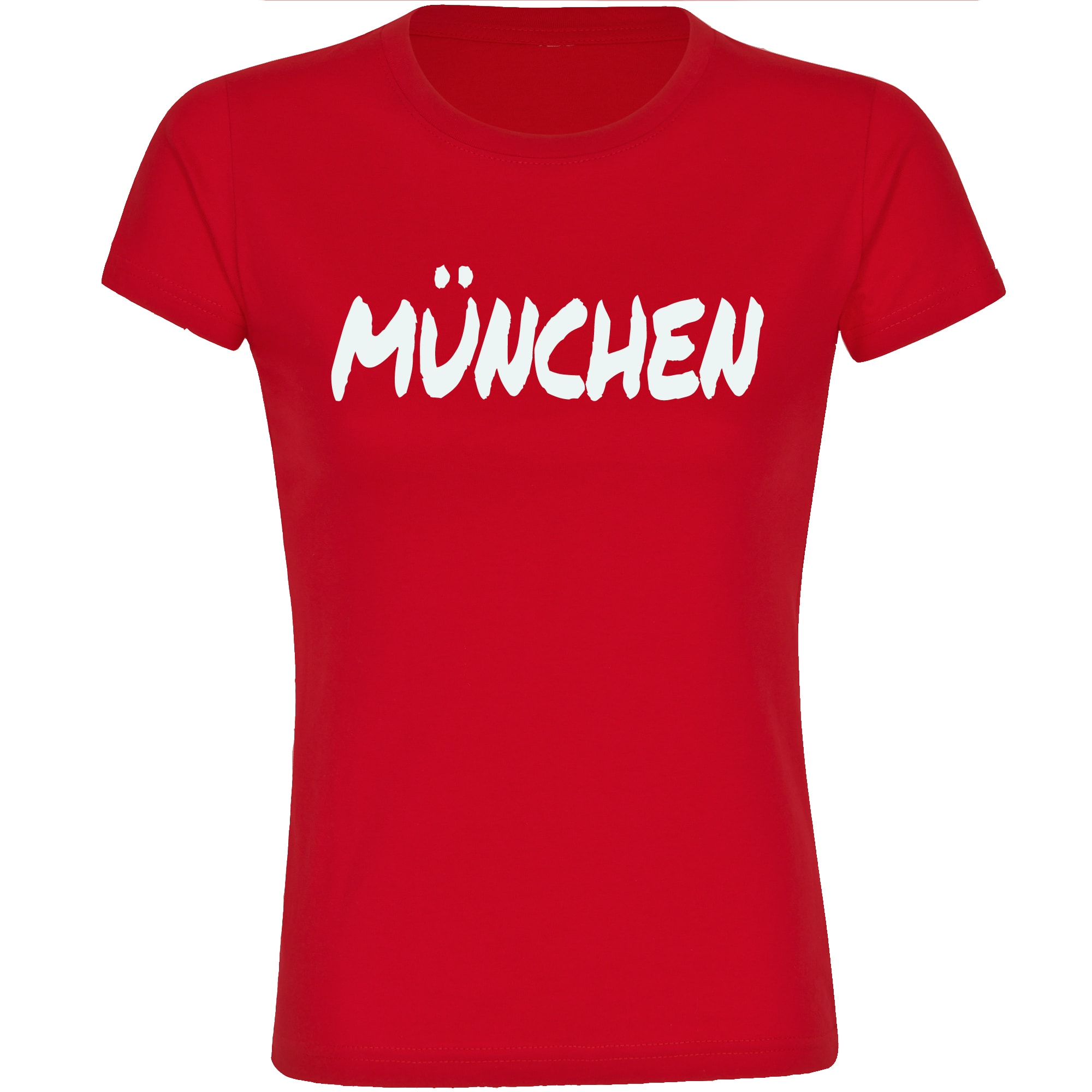 multifanshop Damen T-Shirt - M&uuml;nchen rot - Textmarker - Druck wei&szlig; - Frauen 