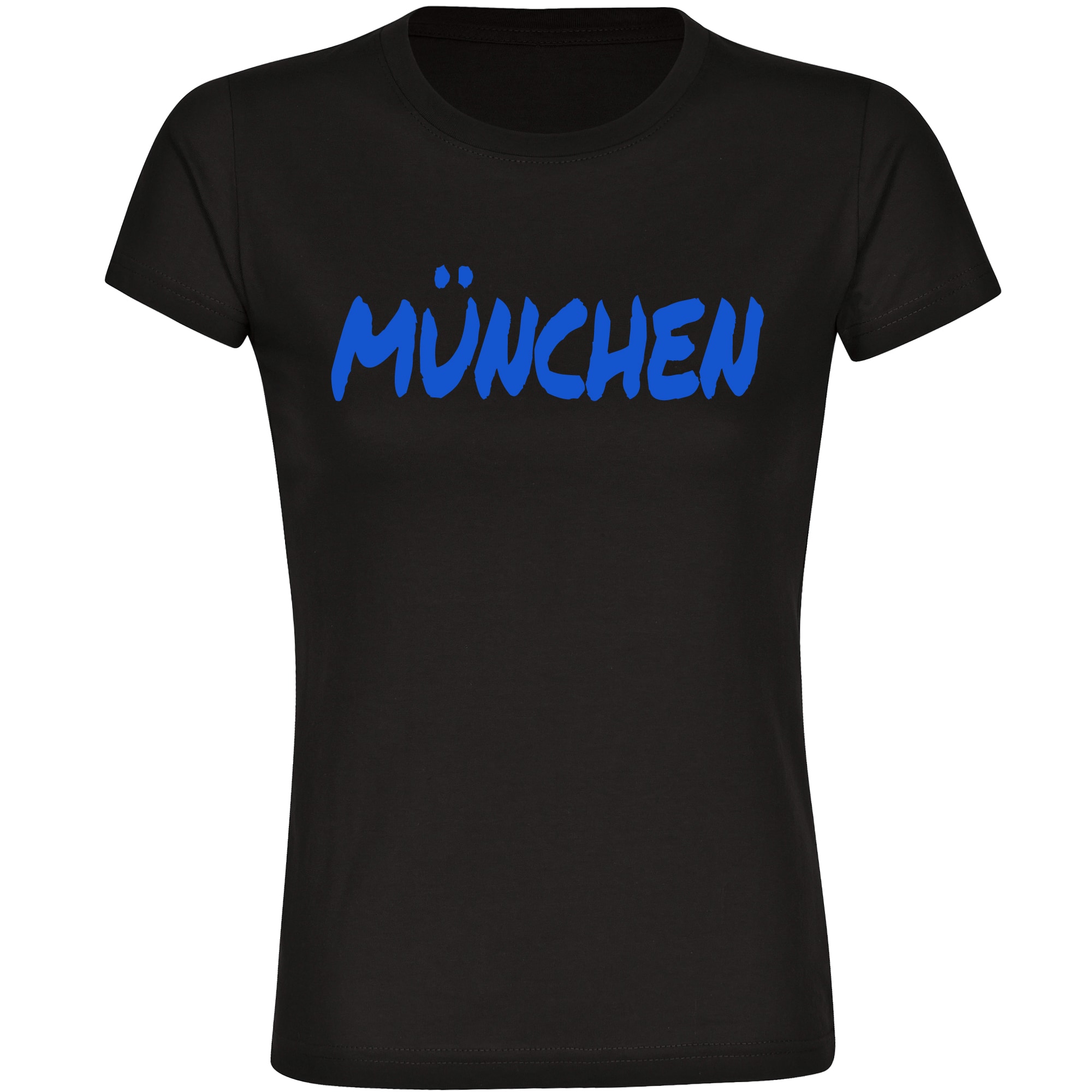 multifanshop Damen T-Shirt - M&uuml;nchen blau - Textmarker - Druck blau - Frauen 