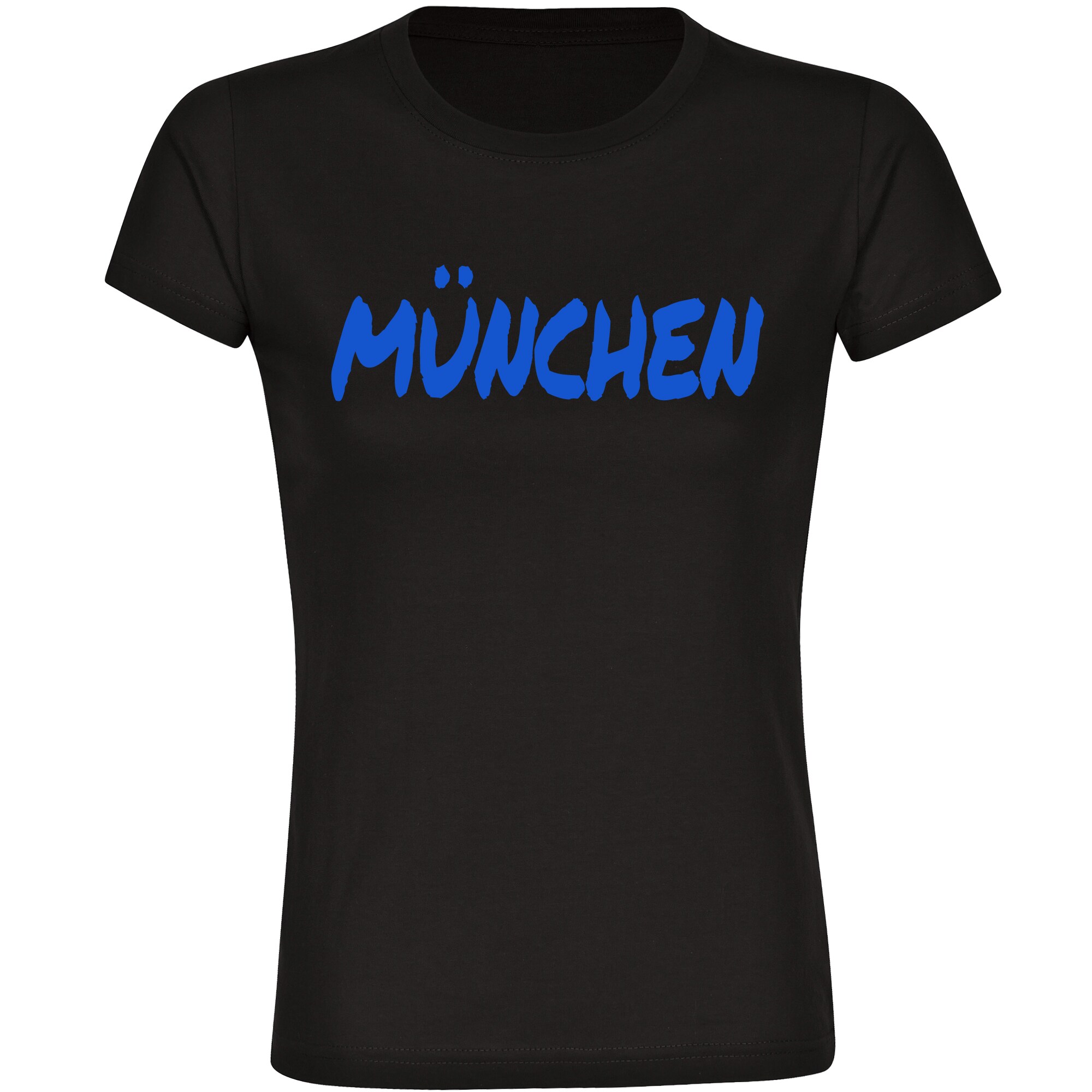 multifanshop Damen T-Shirt - M&uuml;nchen blau - Textmarker - Druck blau - Frauen 
