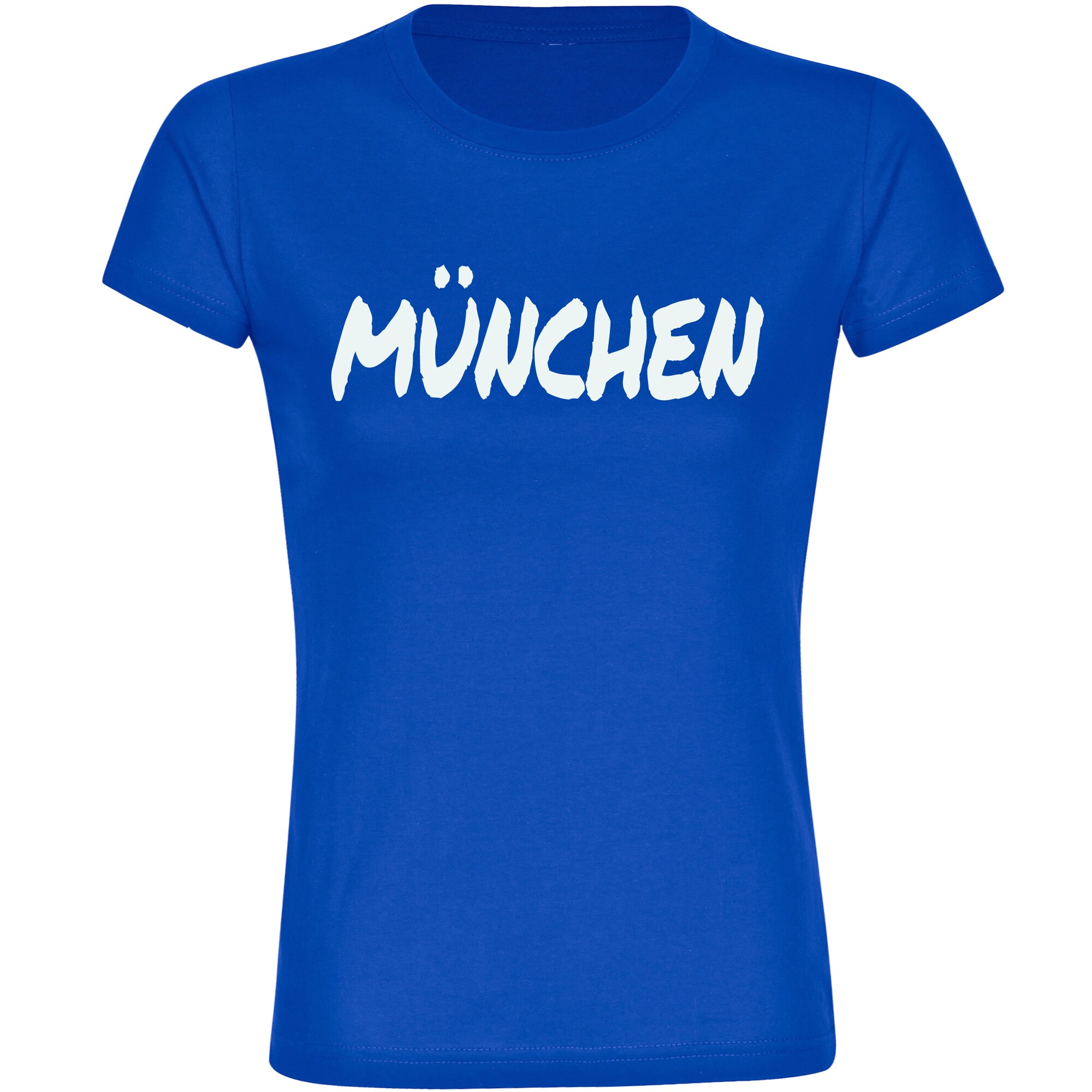 multifanshop Damen T-Shirt - M&uuml;nchen blau - Textmarker - Druck wei&szlig; - Frauen 
